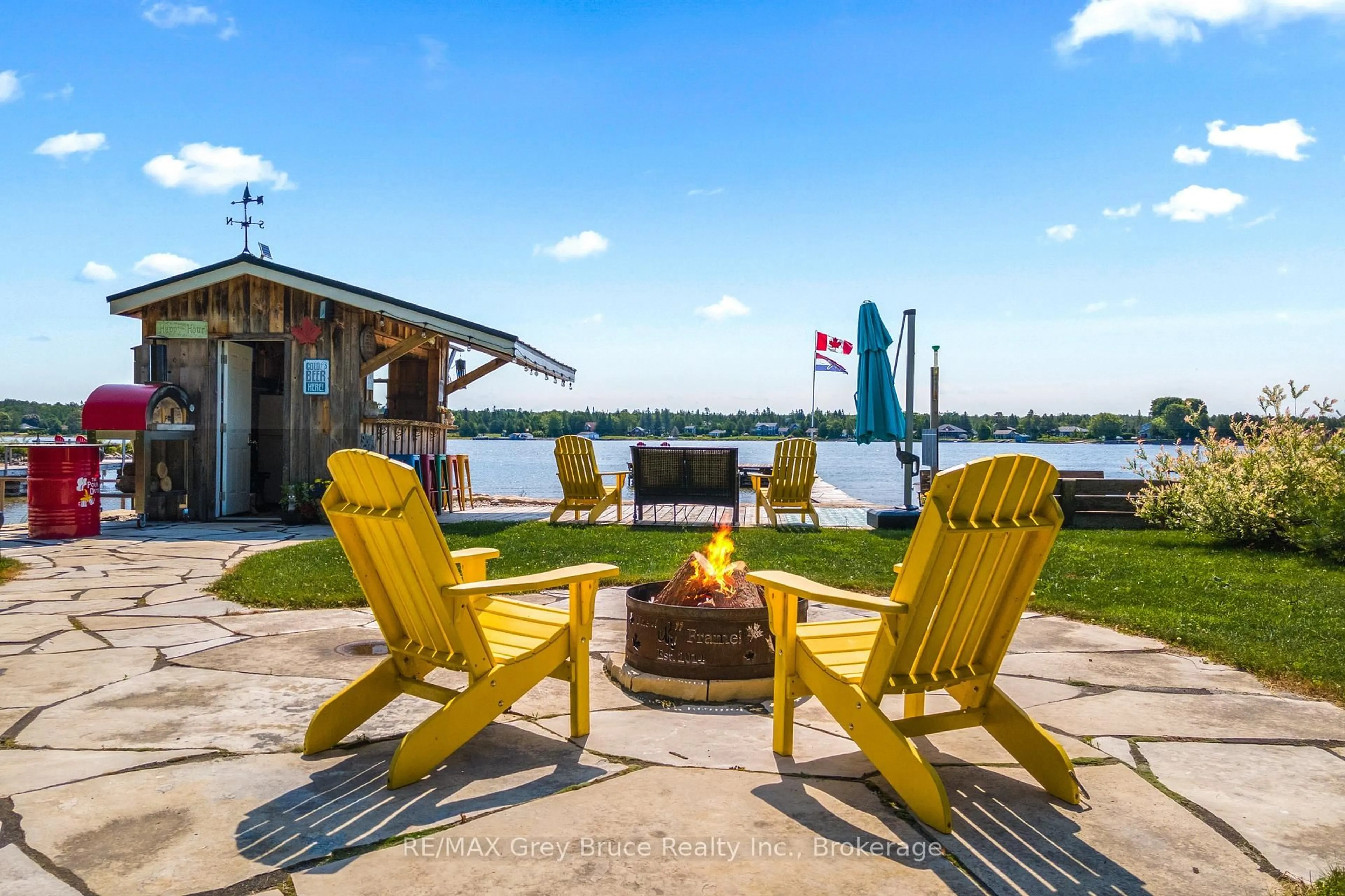 Patio, water/lake/river/ocean view for 40 Aberdeen Ave, Northern Bruce Peninsula Ontario N0H 2T0