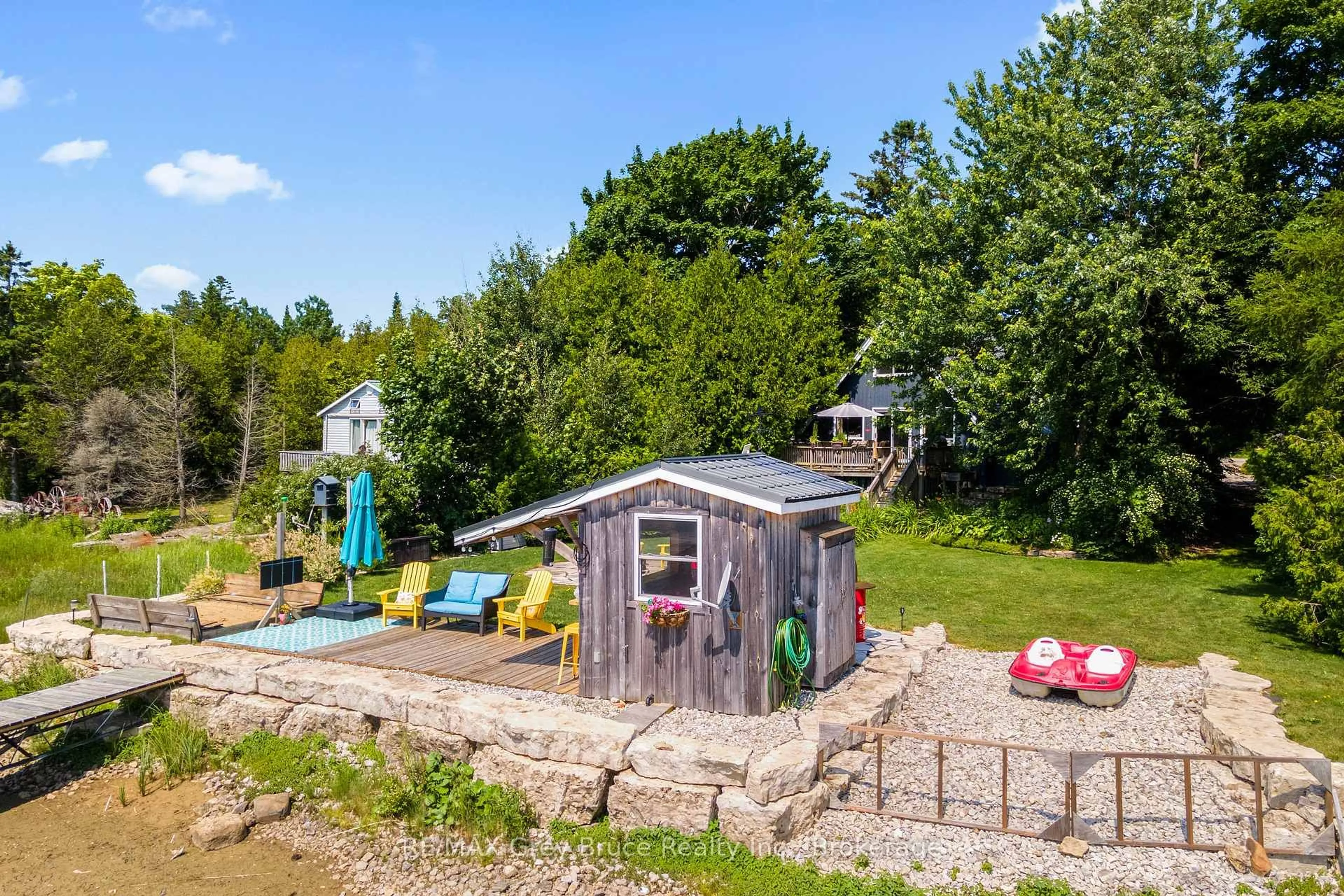 A pic from outside/outdoor area/front of a property/back of a property/a pic from drone, water/lake/river/ocean view for 40 Aberdeen Ave, Northern Bruce Peninsula Ontario N0H 2T0