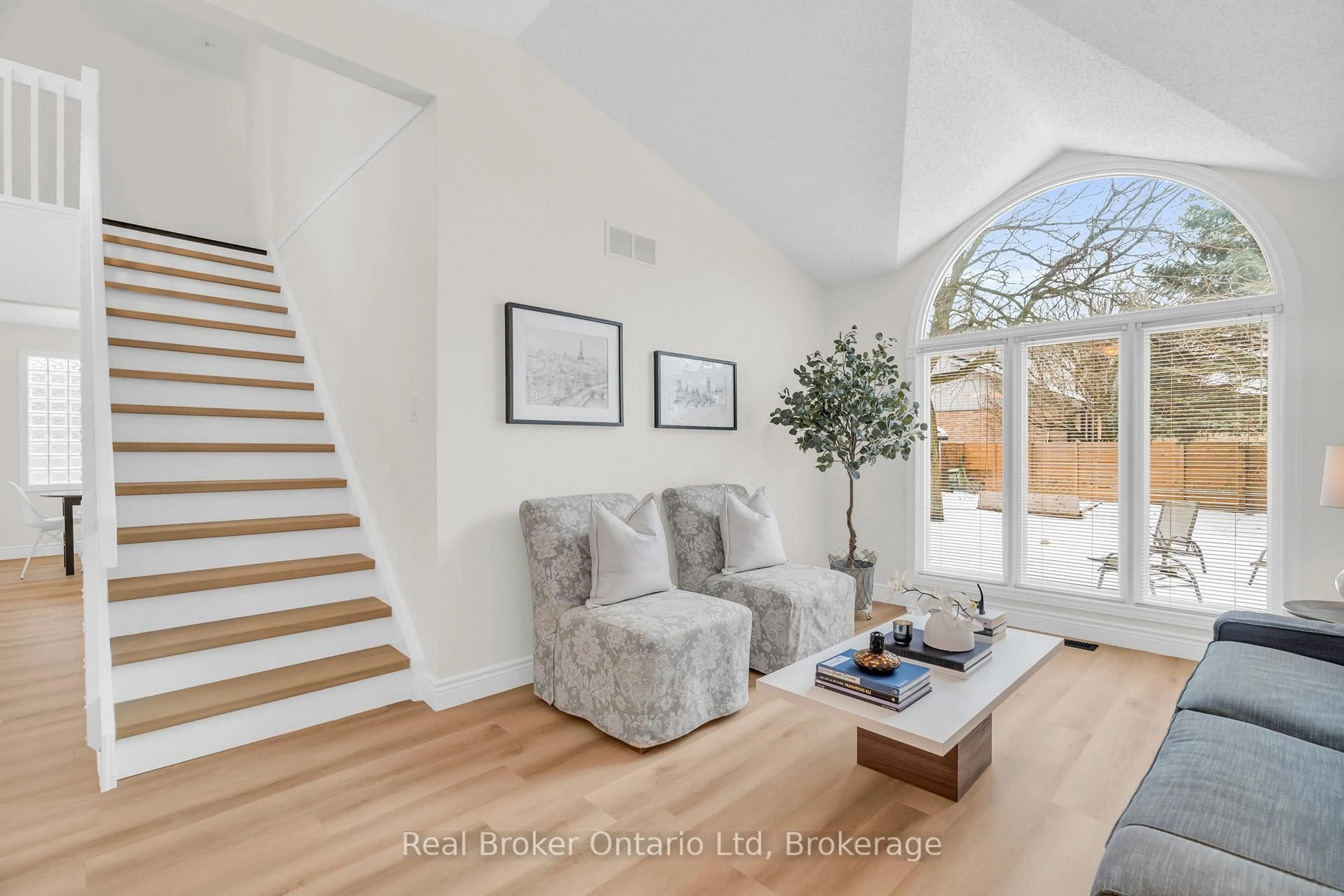 Living room with furniture, wood/laminate floor for 1 Balfour Crt, Guelph Ontario N1L 1A9