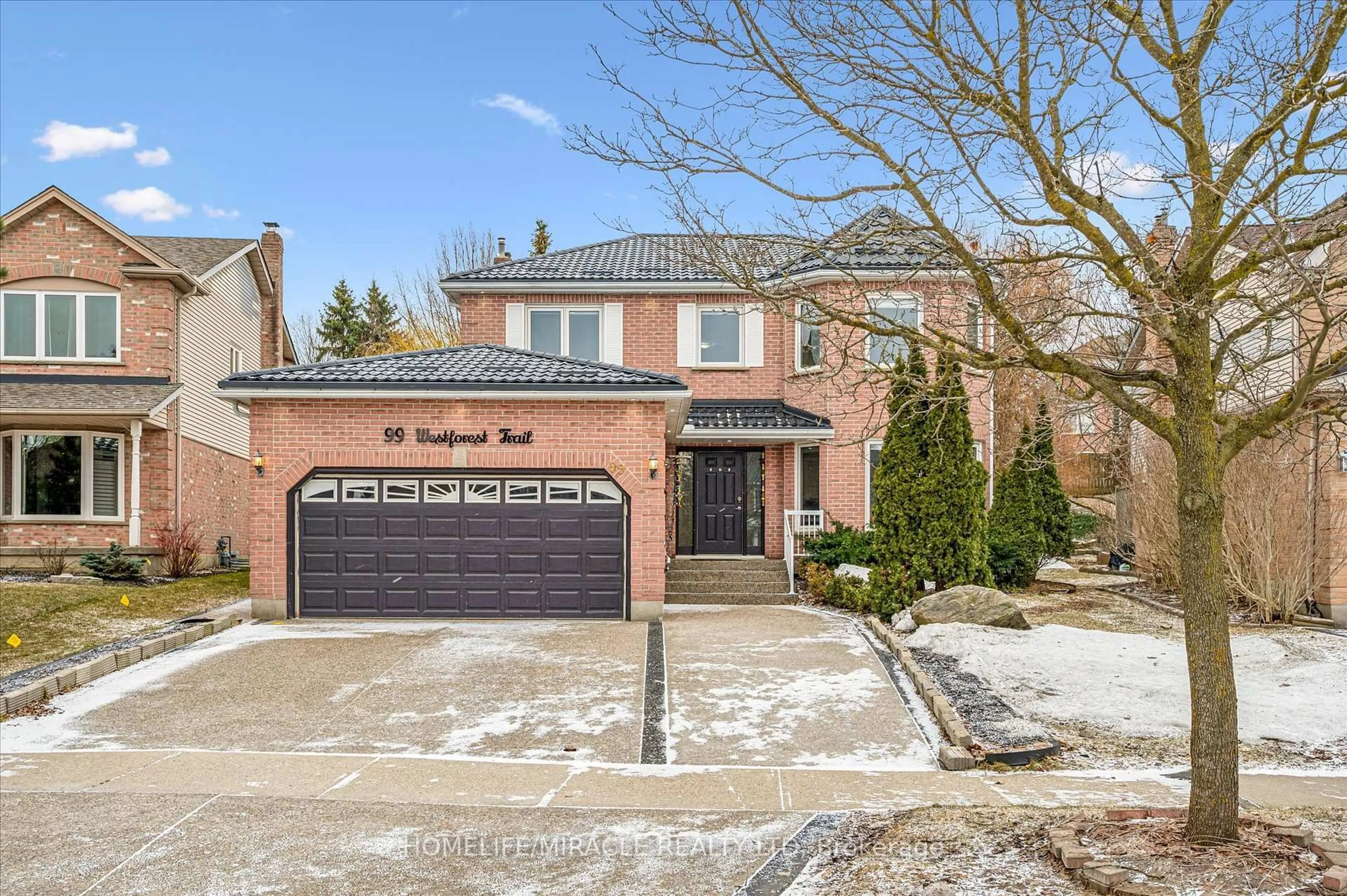 Home with brick exterior material, street for 99 Westforest Tr, Kitchener Ontario N2N 3B1