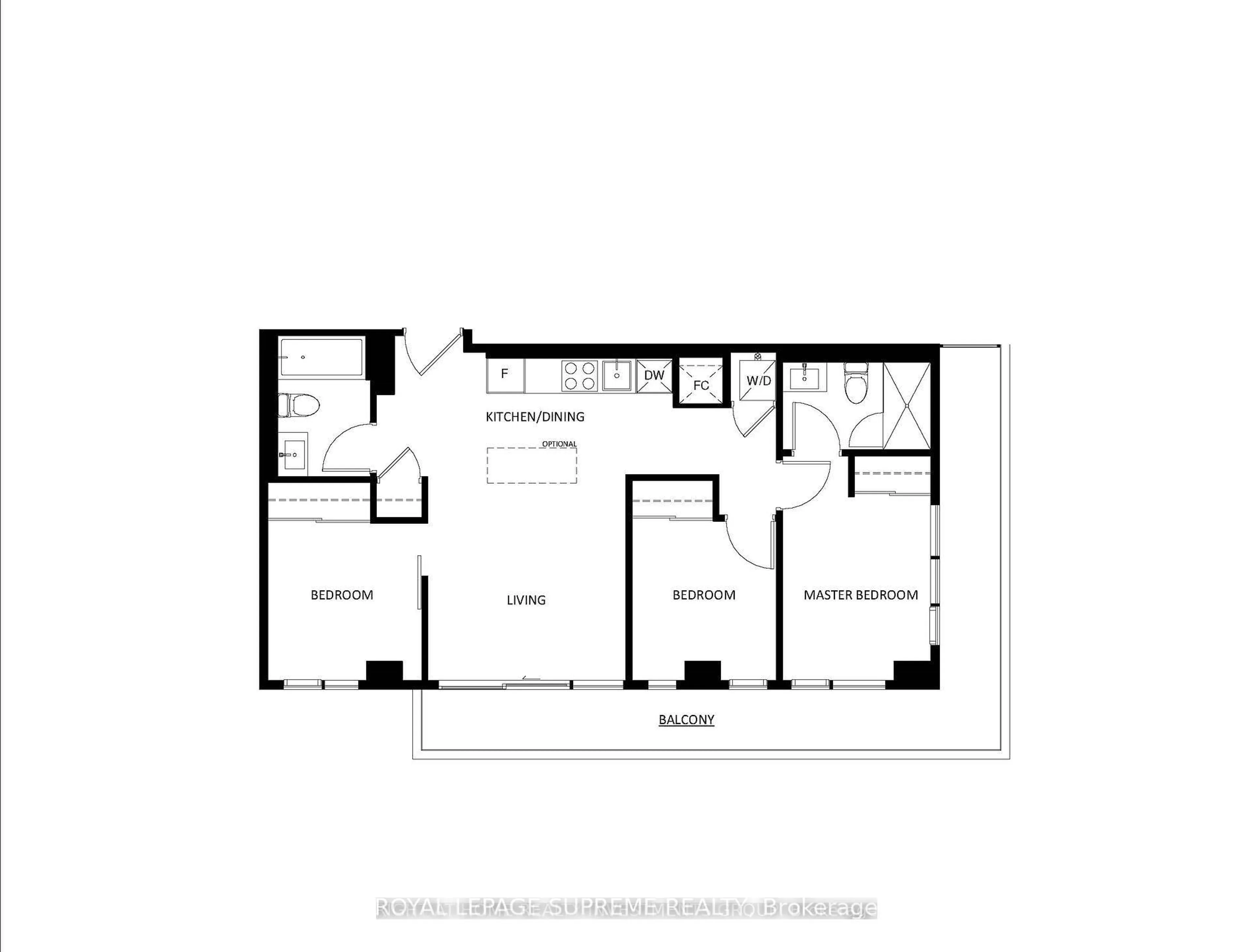 Floor plan for 1 Jarvis St #1322, Hamilton Ontario L8R 0A8