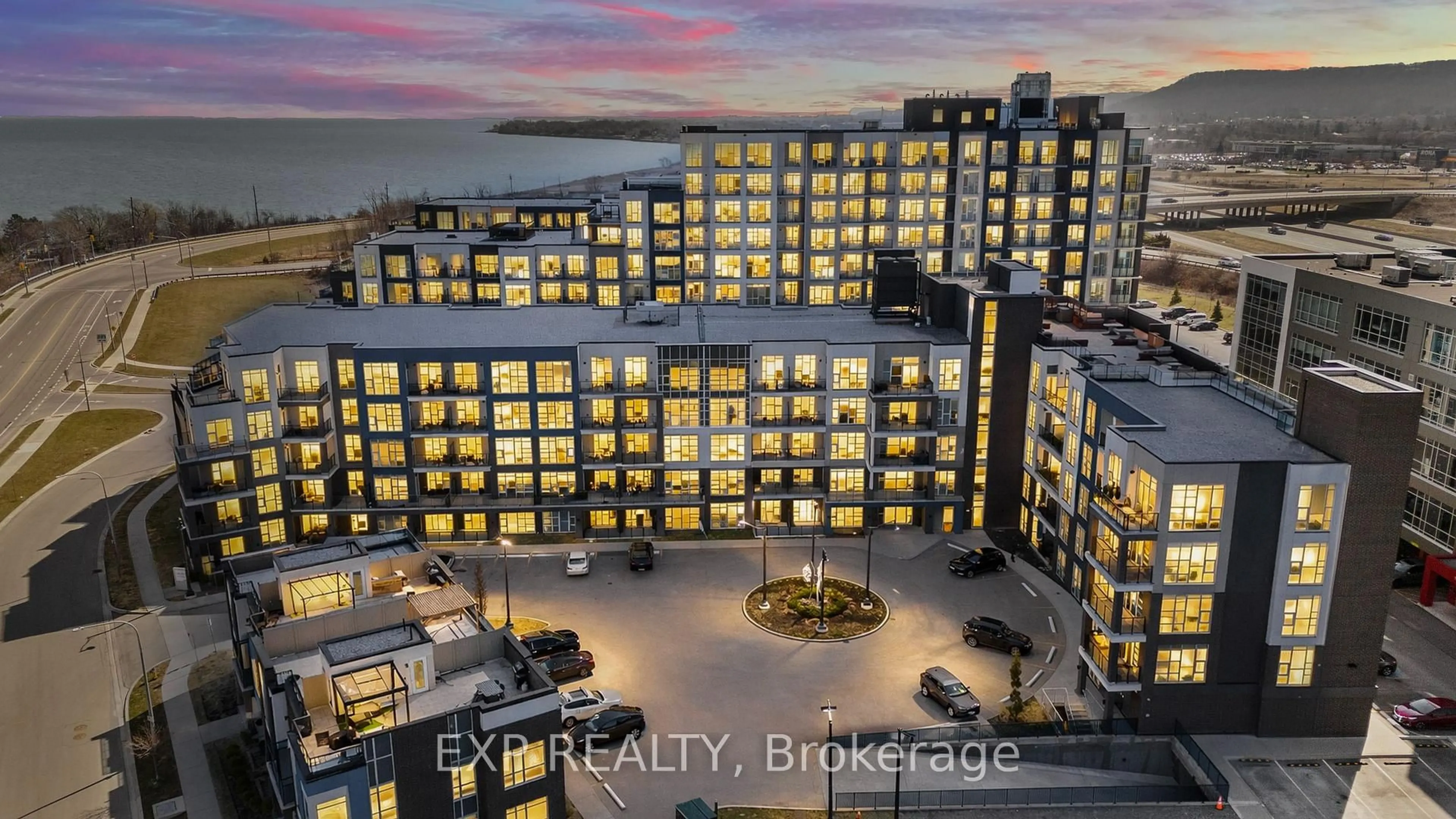 A pic from outside/outdoor area/front of a property/back of a property/a pic from drone, city buildings view from balcony for 10 Concord Pl #209, Grimsby Ontario L3M 0G6