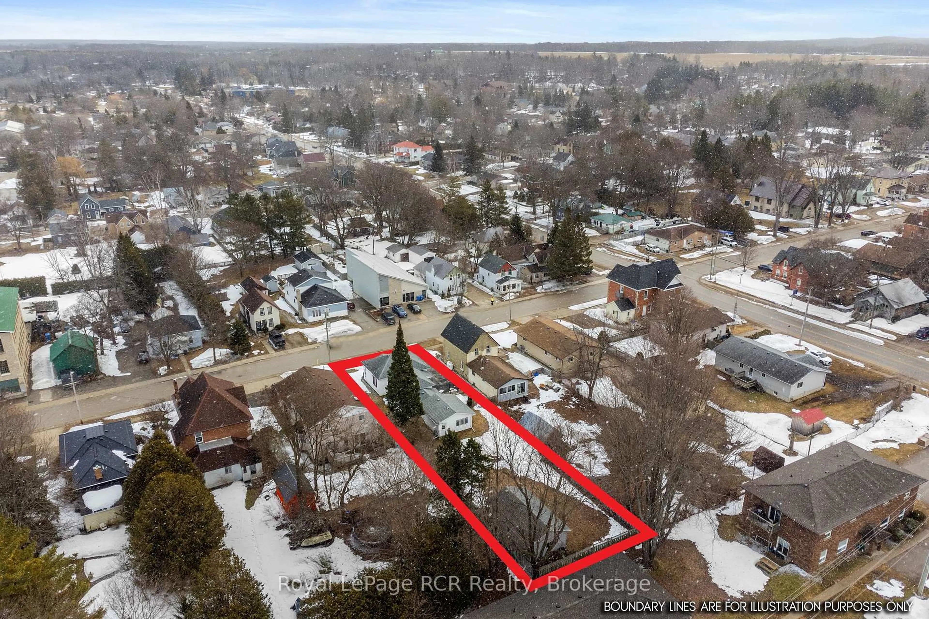 A pic from outside/outdoor area/front of a property/back of a property/a pic from drone, street for 496 Brown St, South Bruce Peninsula Ontario N0H 2T0