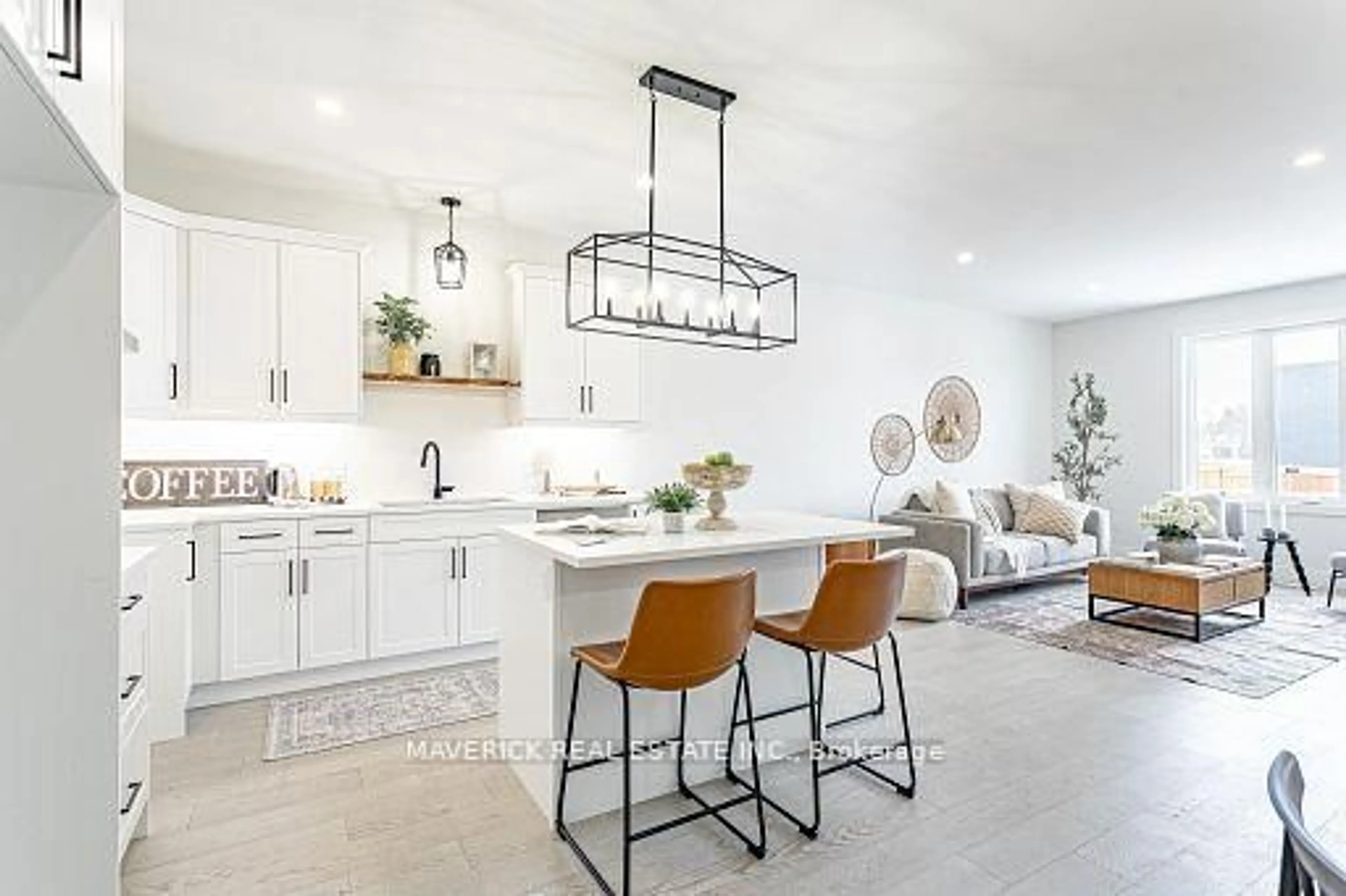 Open concept kitchen, ceramic/tile floor for 183 Brock St #8, Zorra Ontario N0M 2M0