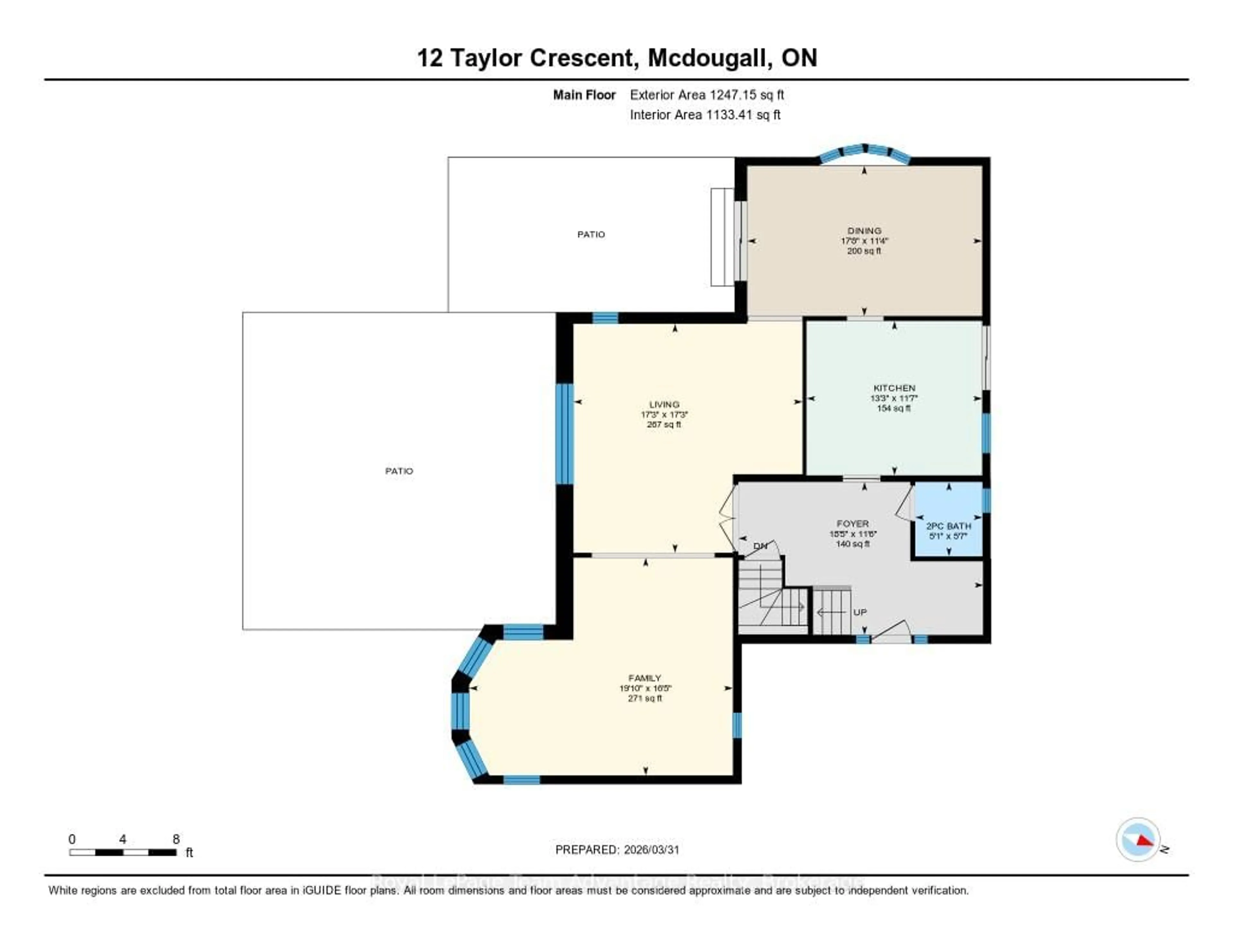 Floor plan for 12 Taylor Cres, McDougall Ontario P2A 2W9