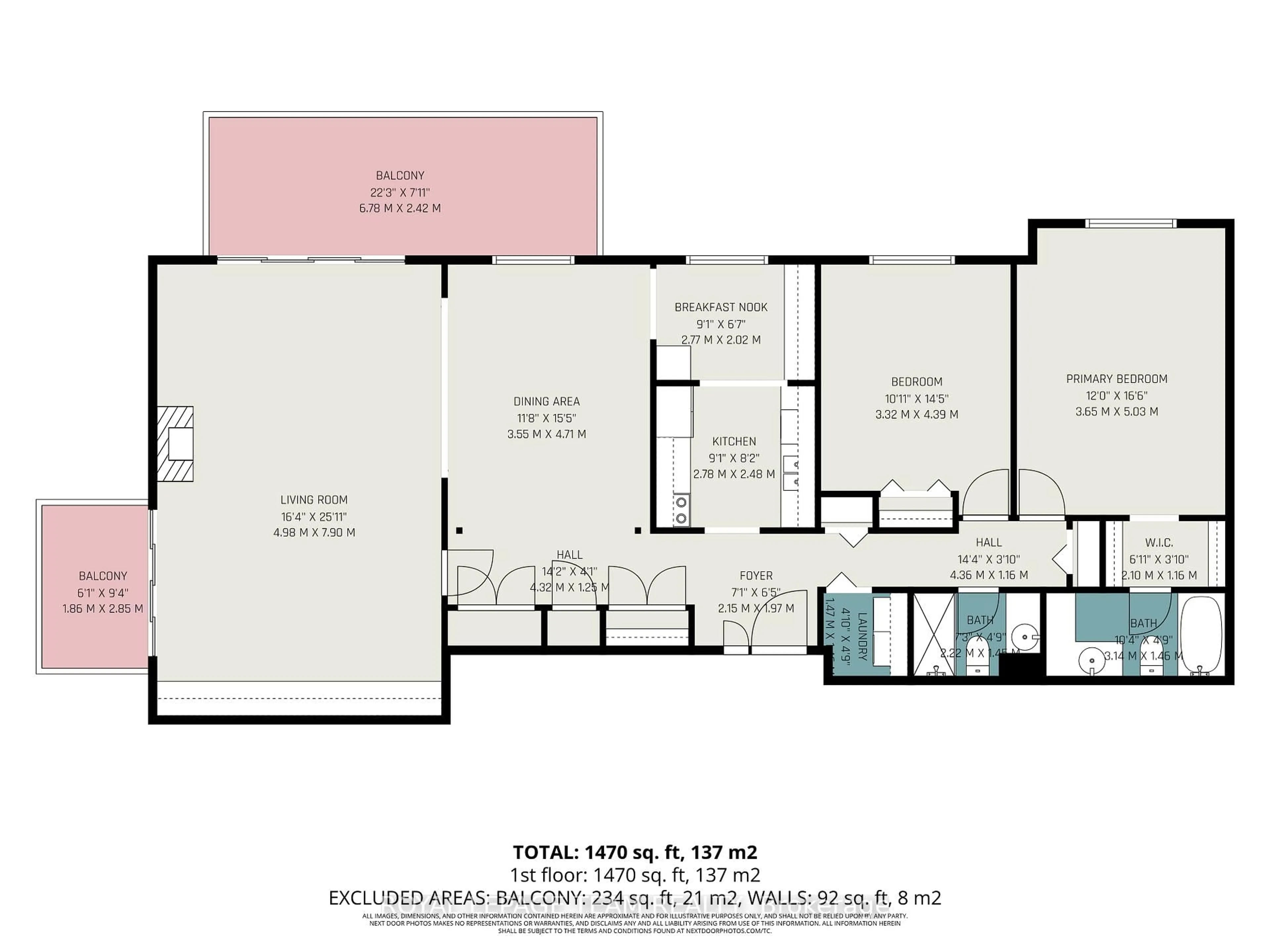 Floor plan for 20 The Driveway #1701, Ottawa Ontario K2P 1C8