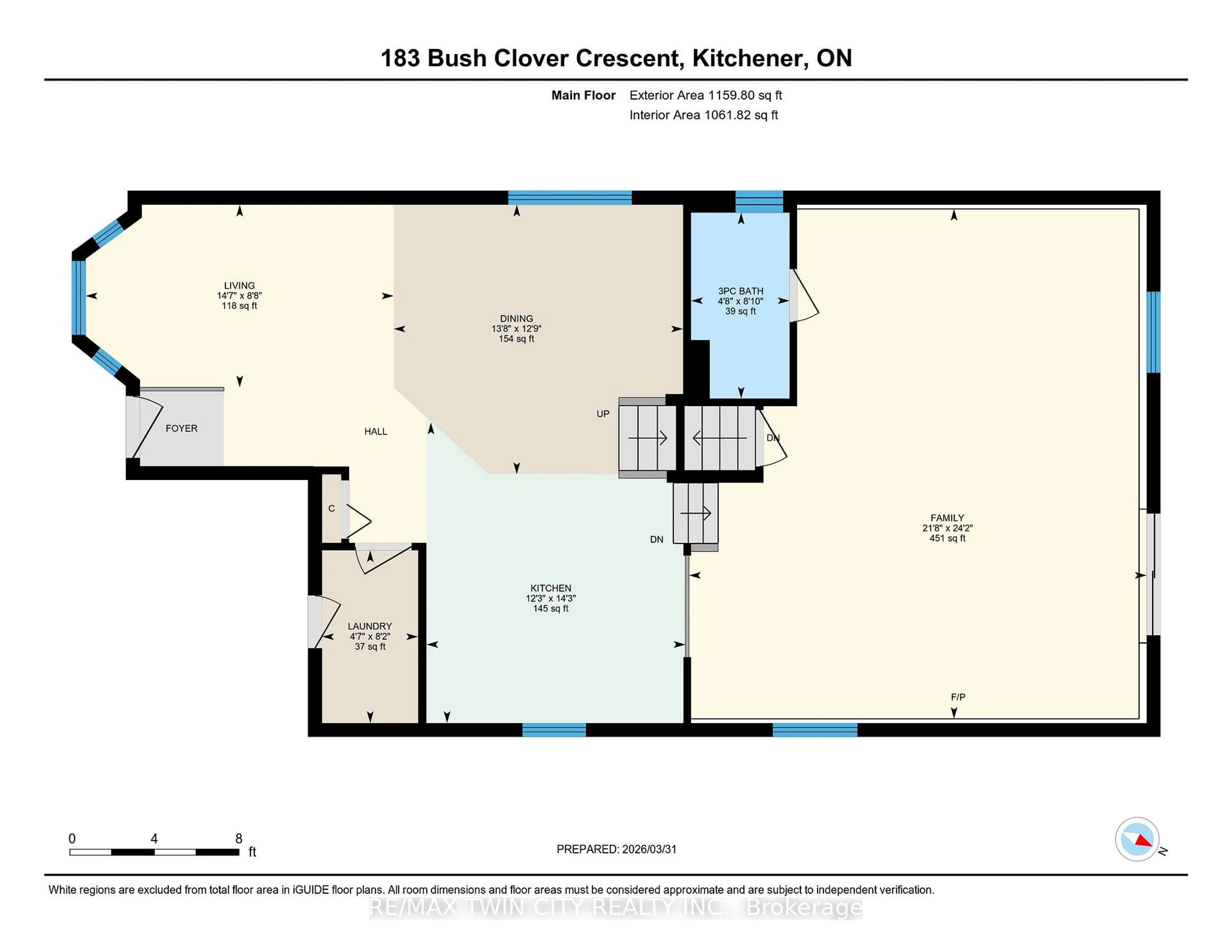 Floor plan for 183 Bush Clover Cres, Kitchener Ontario N2E 3P7