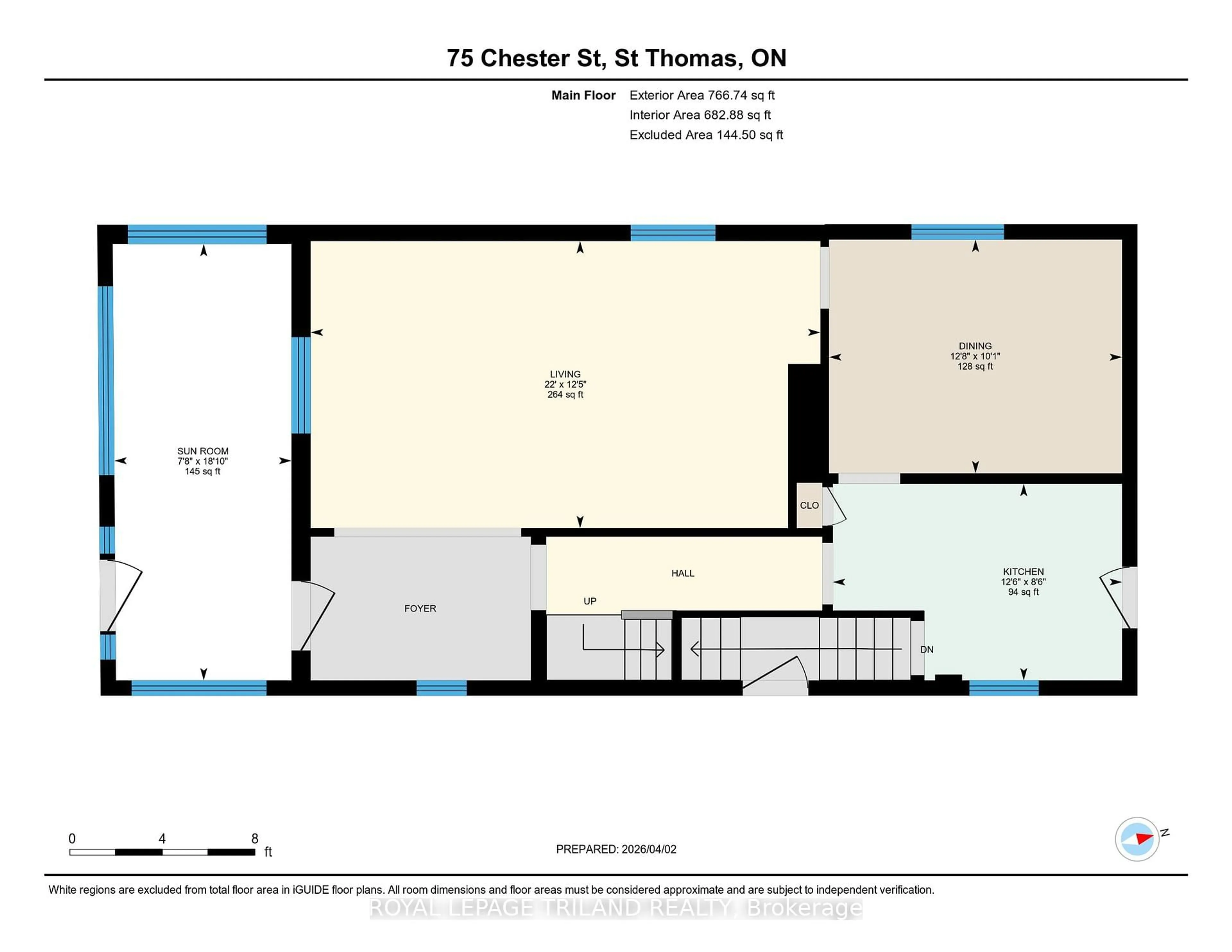Floor plan for 75 CHESTER St, St. Thomas Ontario N5R 1V7