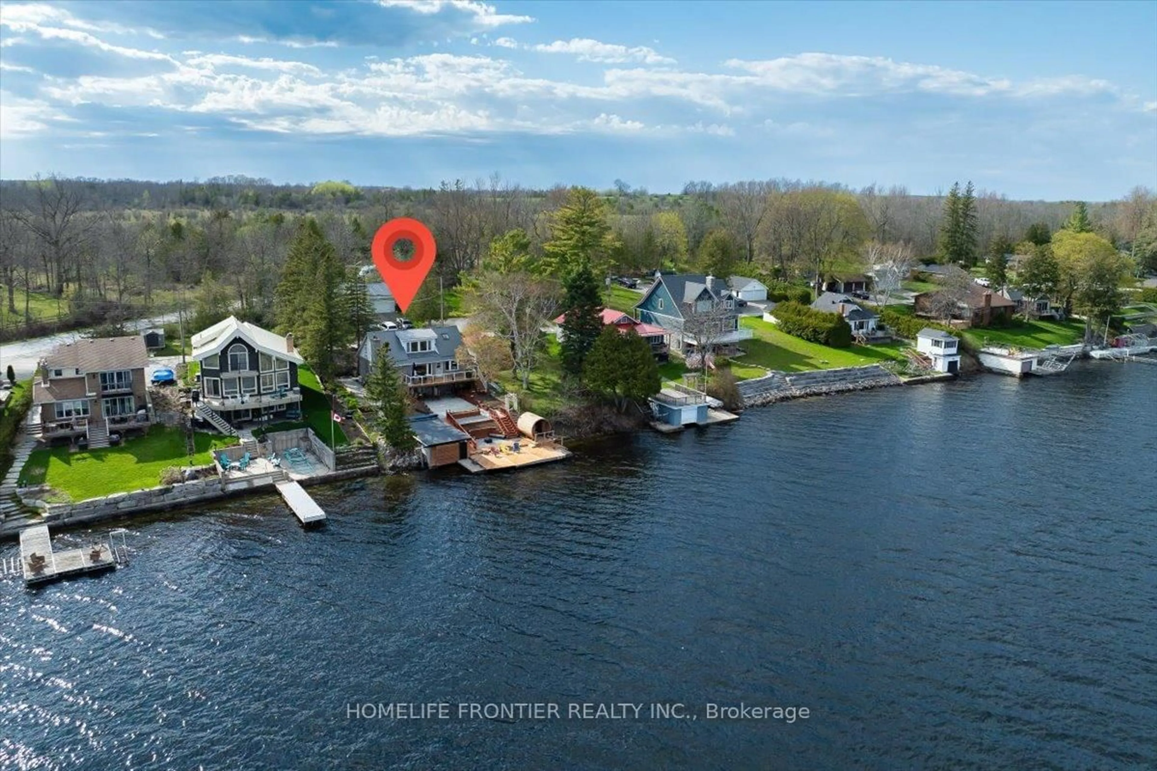 A pic from outside/outdoor area/front of a property/back of a property/a pic from drone, water/lake/river/ocean view for 6 Lakeview Park Rd, Kawartha Lakes Ontario K0M 1G0