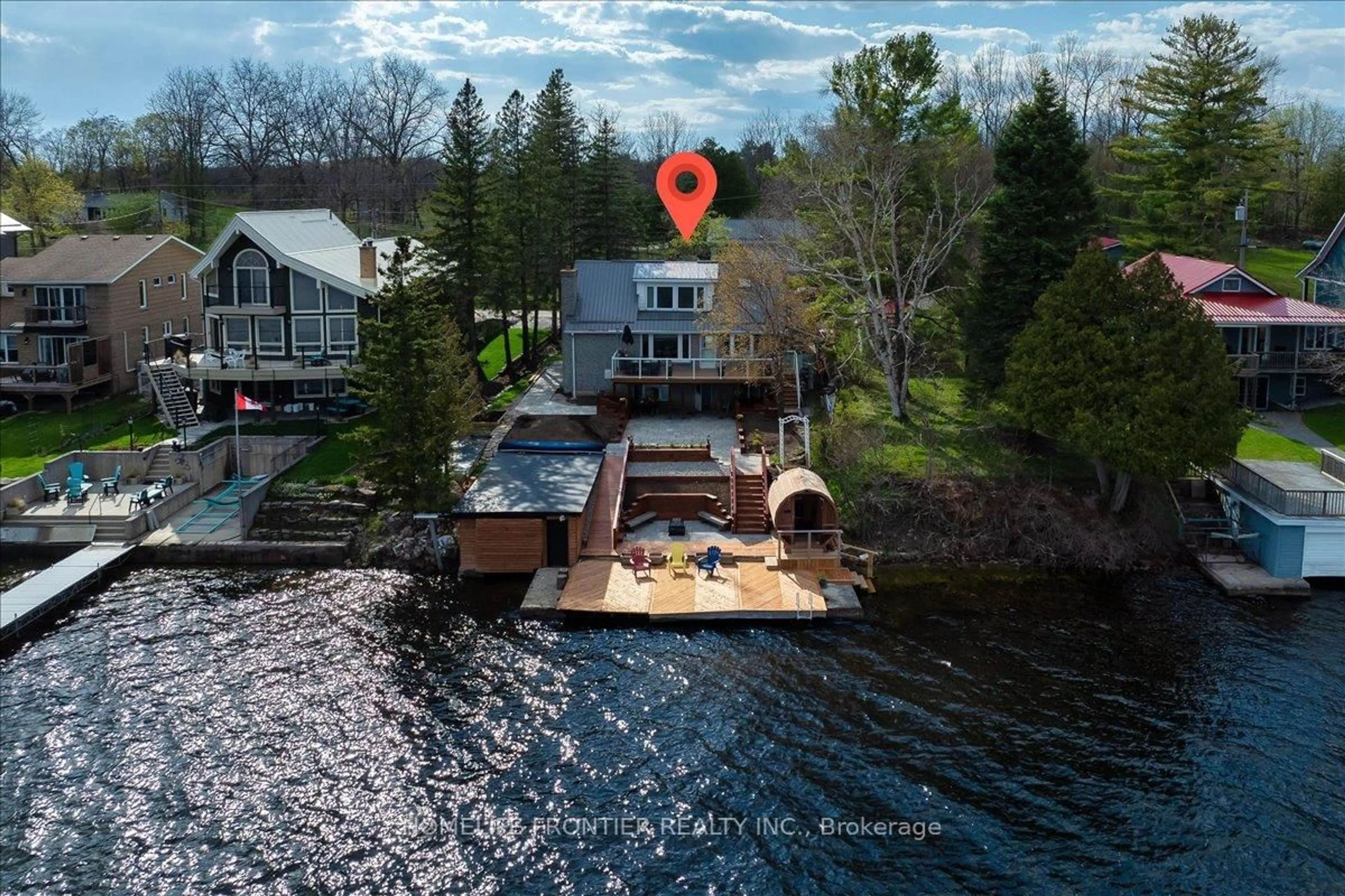 A pic from outside/outdoor area/front of a property/back of a property/a pic from drone, water/lake/river/ocean view for 6 Lakeview Park Rd, Kawartha Lakes Ontario K0M 1G0