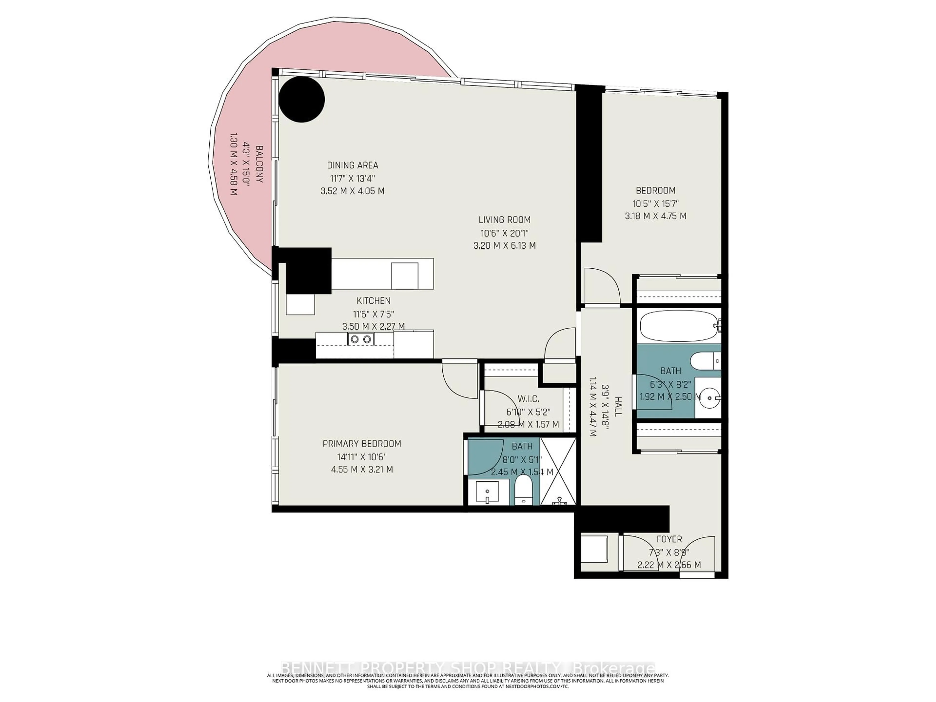 Floor plan for 805 Carling Ave #504, Ottawa Ontario K1S 2E7