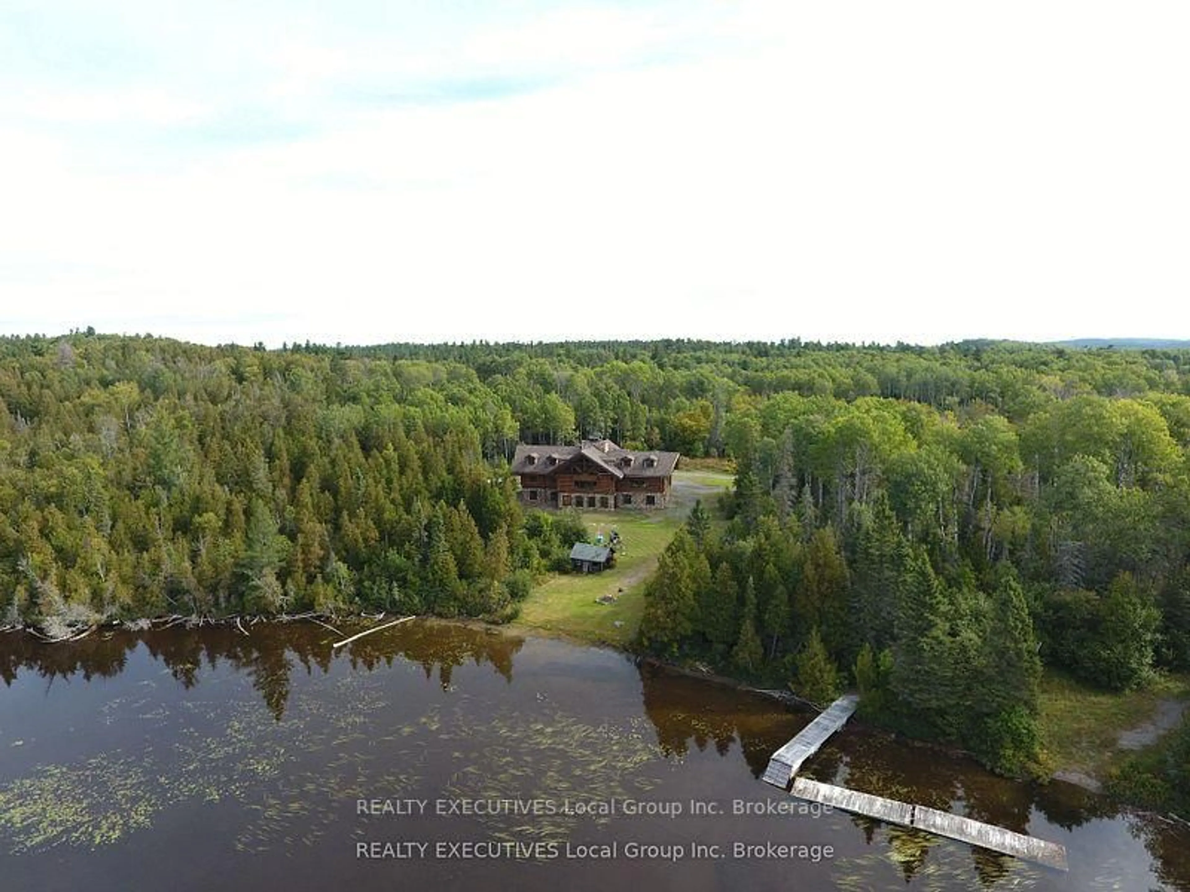 A pic from outside/outdoor area/front of a property/back of a property/a pic from drone, water/lake/river/ocean view for 240/250 KANICHEE MINE Rd, Temagami Ontario P0H 2H0