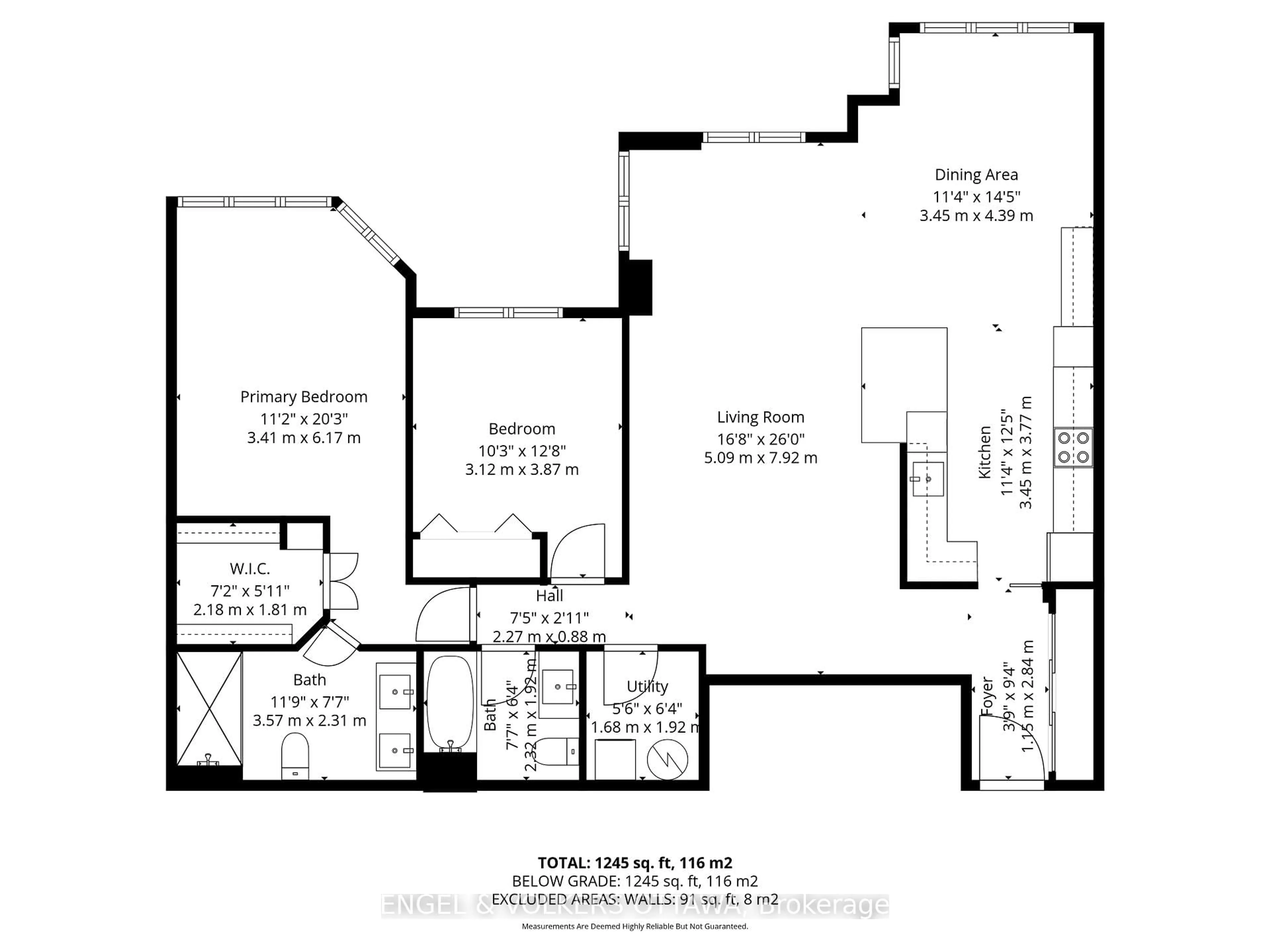 Floor plan for 205 Somerset St #206, Ottawa Ontario K2P 0J1