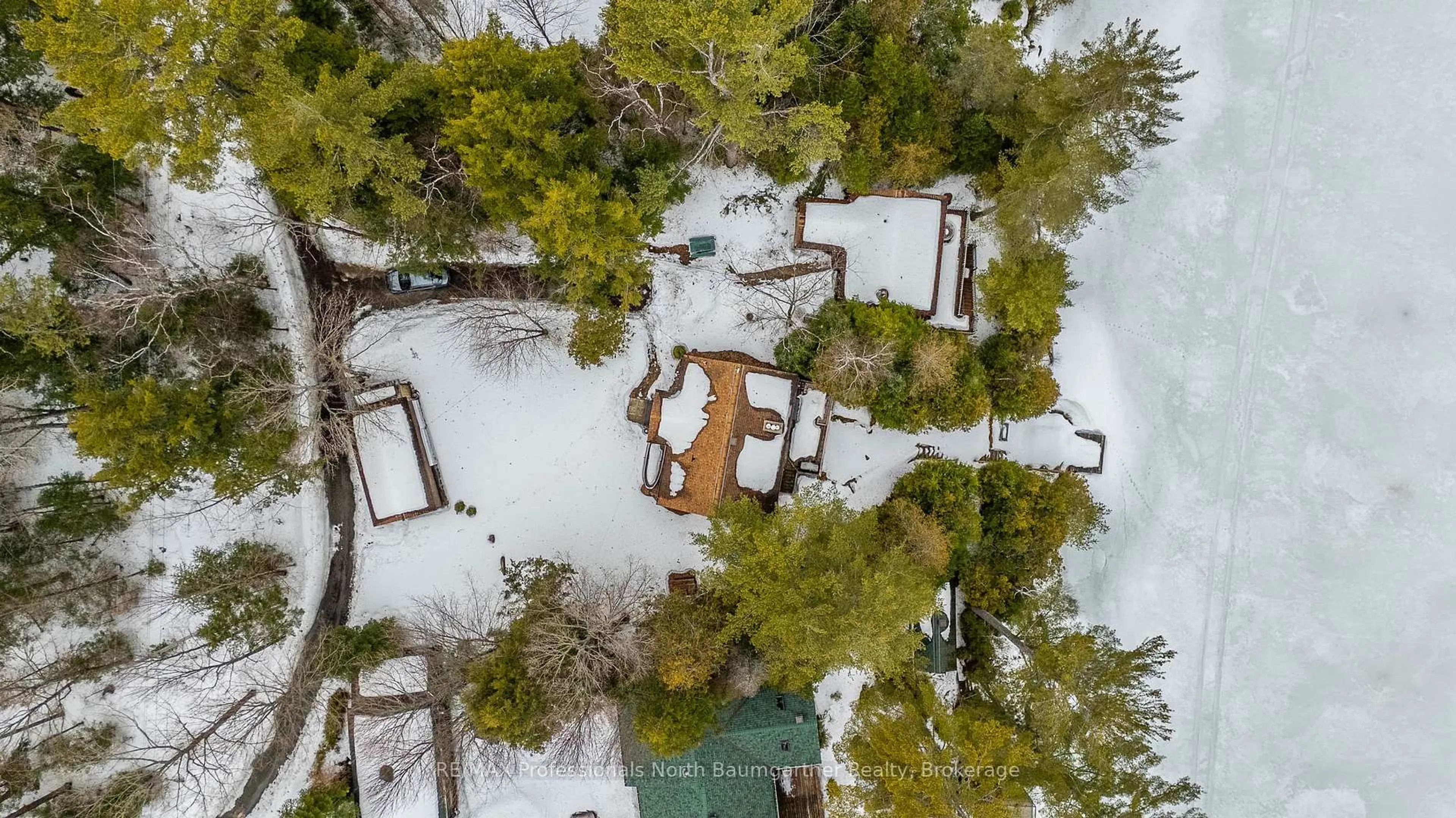 A pic from outside/outdoor area/front of a property/back of a property/a pic from drone, forest/trees view for 1012 Coulson Lane, Highlands East Ontario K0M 1R0