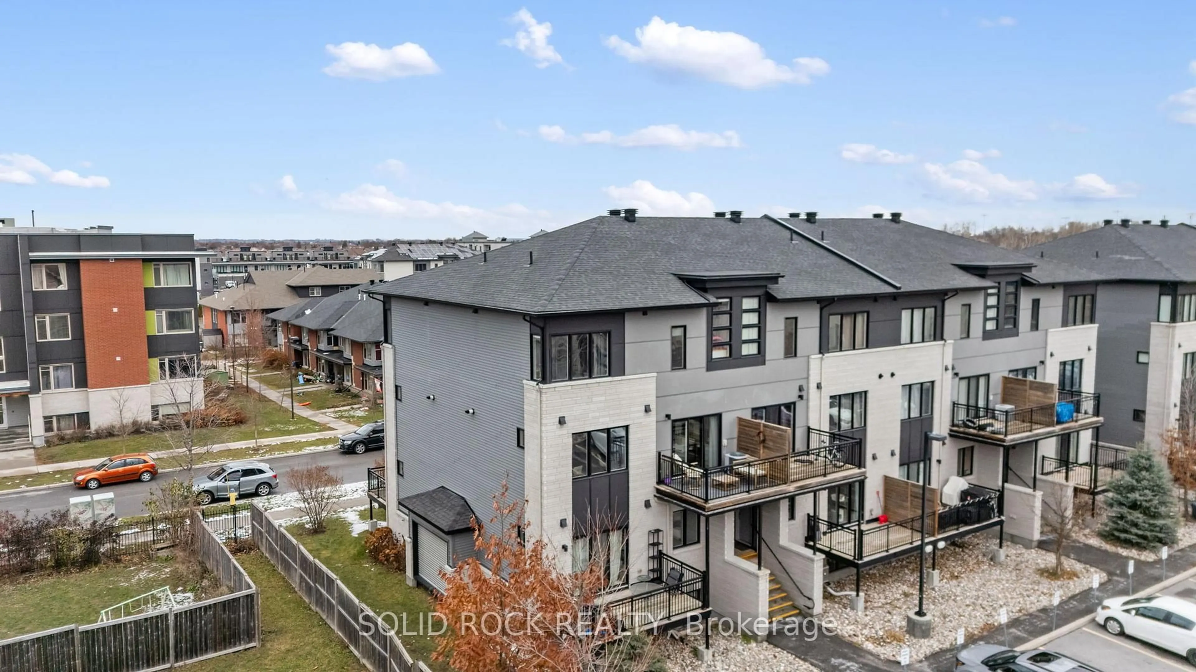 A pic from outside/outdoor area/front of a property/back of a property/a pic from drone, city buildings view from balcony for 442 Via Verona Ave #22, Ottawa Ontario K2J 6B3