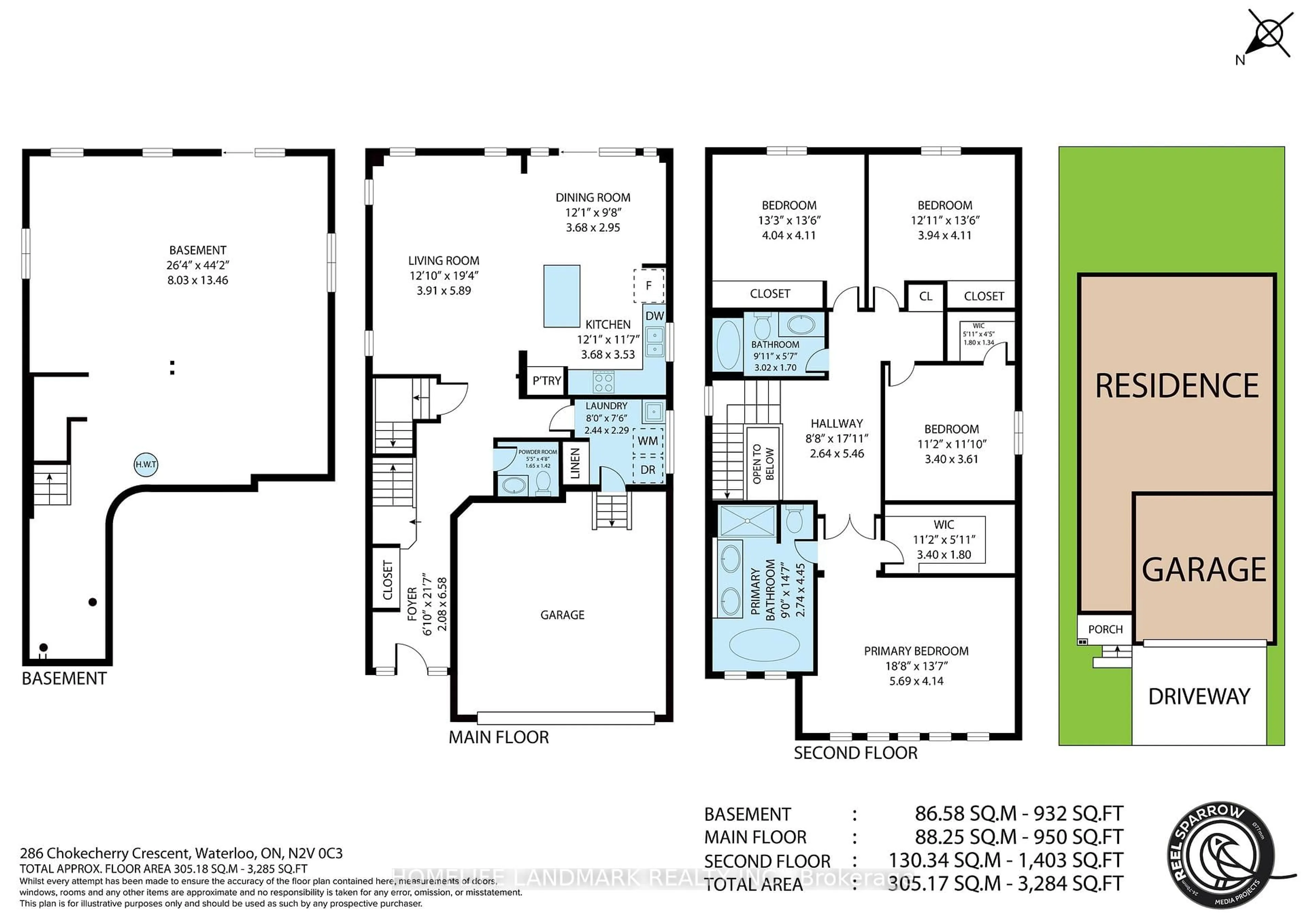 Floor plan for 286 CHOKECHERRY Cres, Waterloo Ontario N2V 0C3
