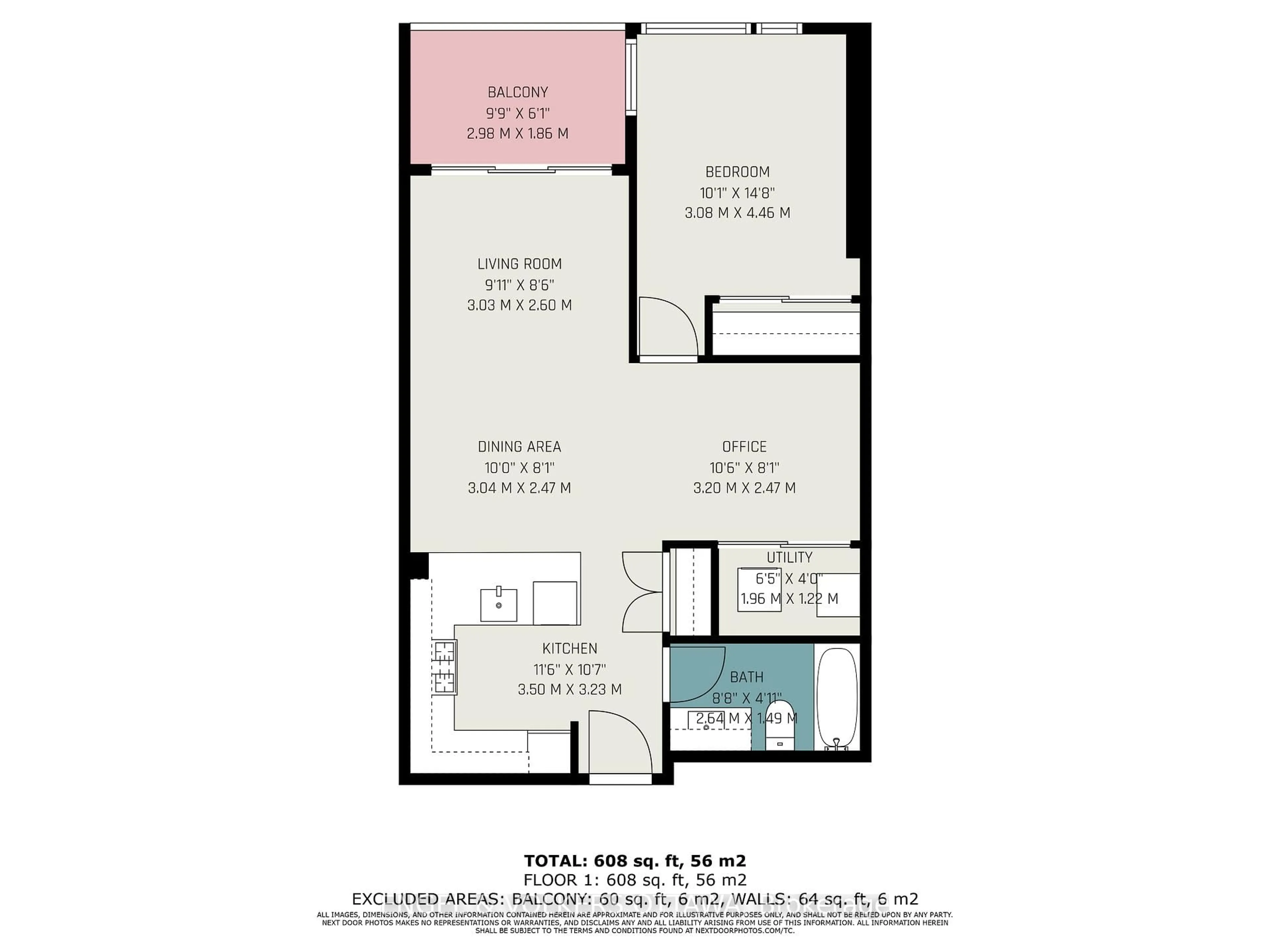 Floor plan for 7 Marquette Ave #605, Ottawa Ontario K1L 8A7