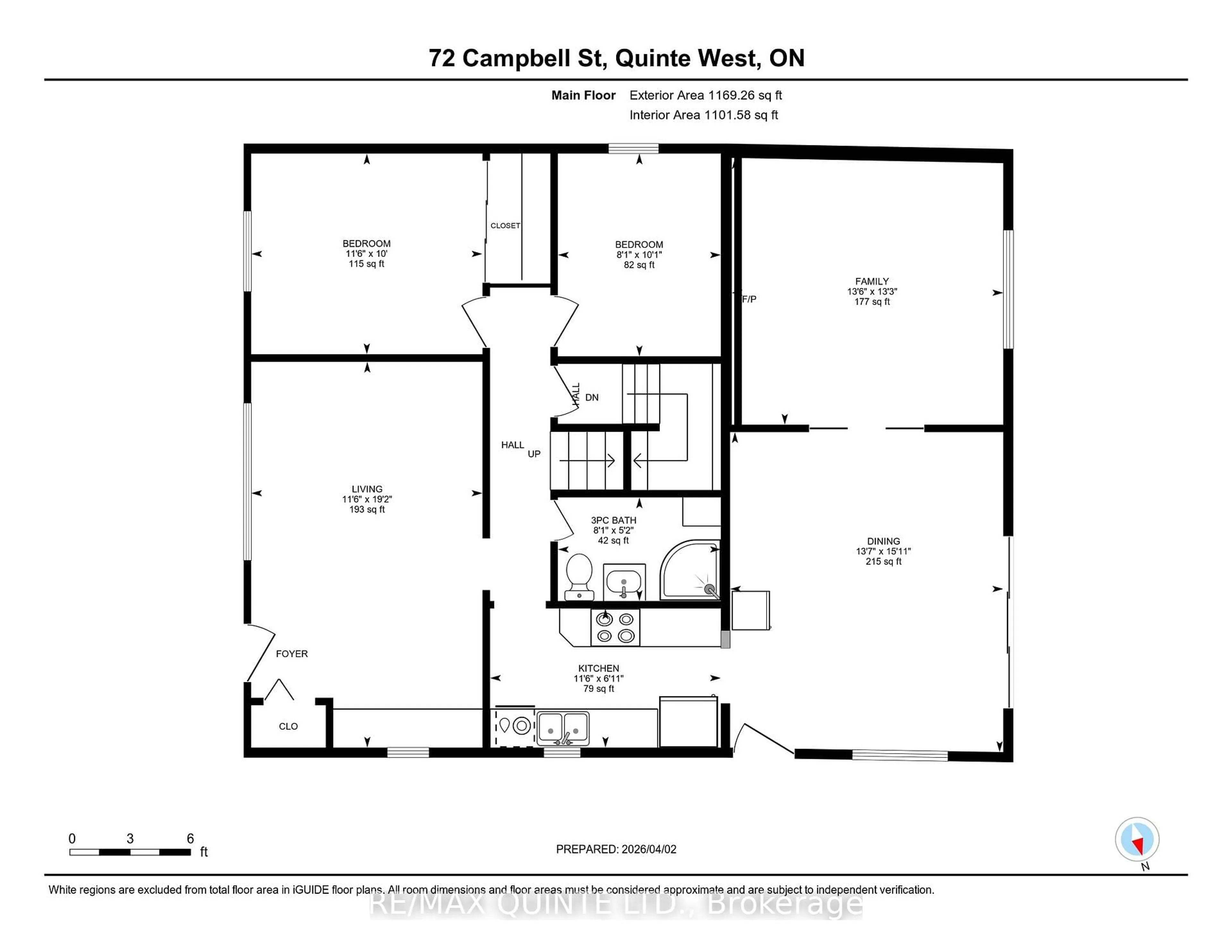 Floor plan for 72 Campbell St, Quinte West Ontario K8V 3A1