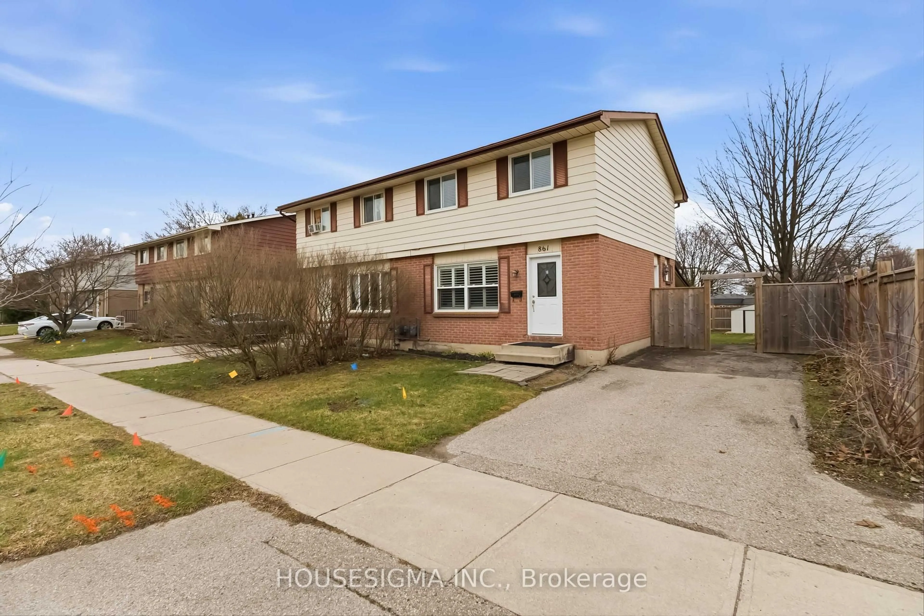 Home with brick exterior material, street for 861 DEARNESS Dr, London South Ontario N6E 1Y4