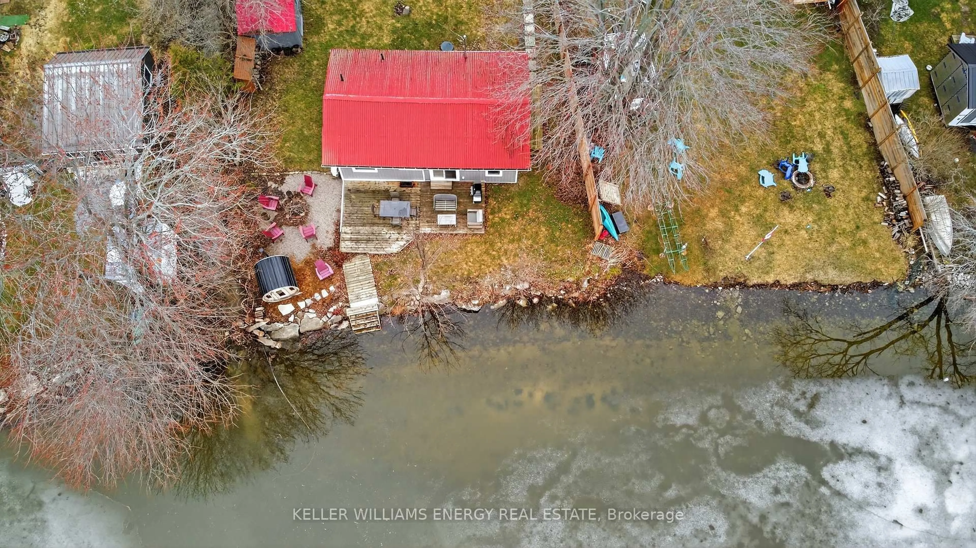 A pic from outside/outdoor area/front of a property/back of a property/a pic from drone, water/lake/river/ocean view for 1071C Lakeside Dr, Prince Edward County Ontario K0K 1T0