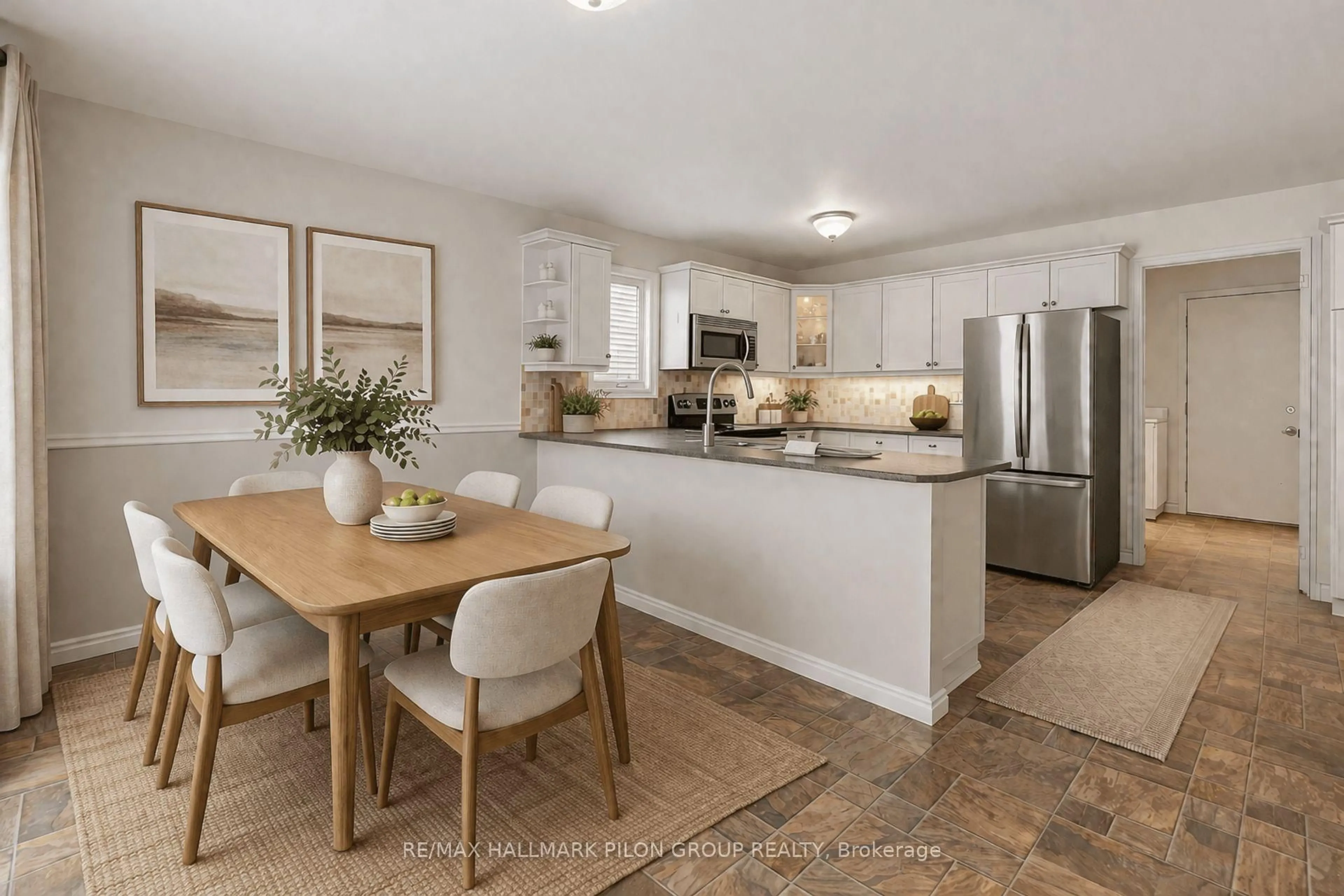 Open concept kitchen, ceramic/tile floor for 56 Townsend Dr, Ottawa Ontario K2J 2V4