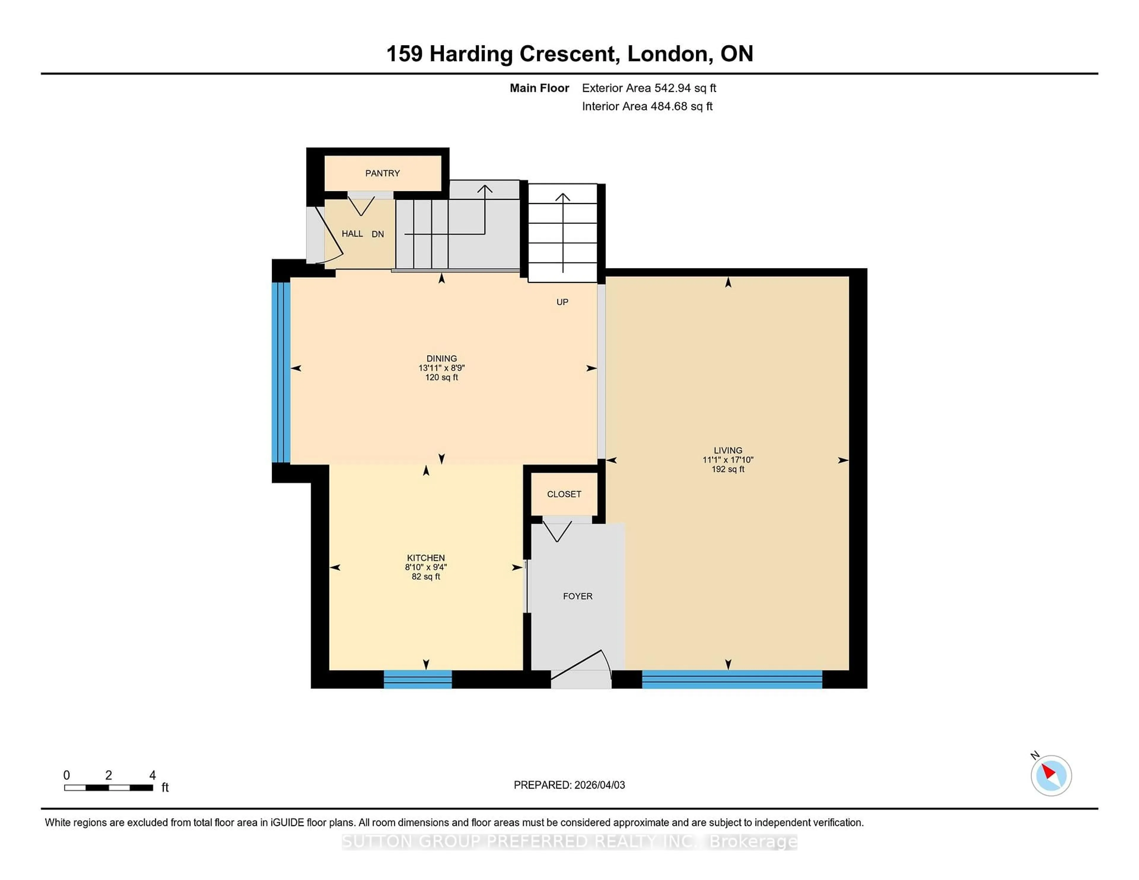 Floor plan for 159 Harding Cres, London South Ontario N6E 1G2