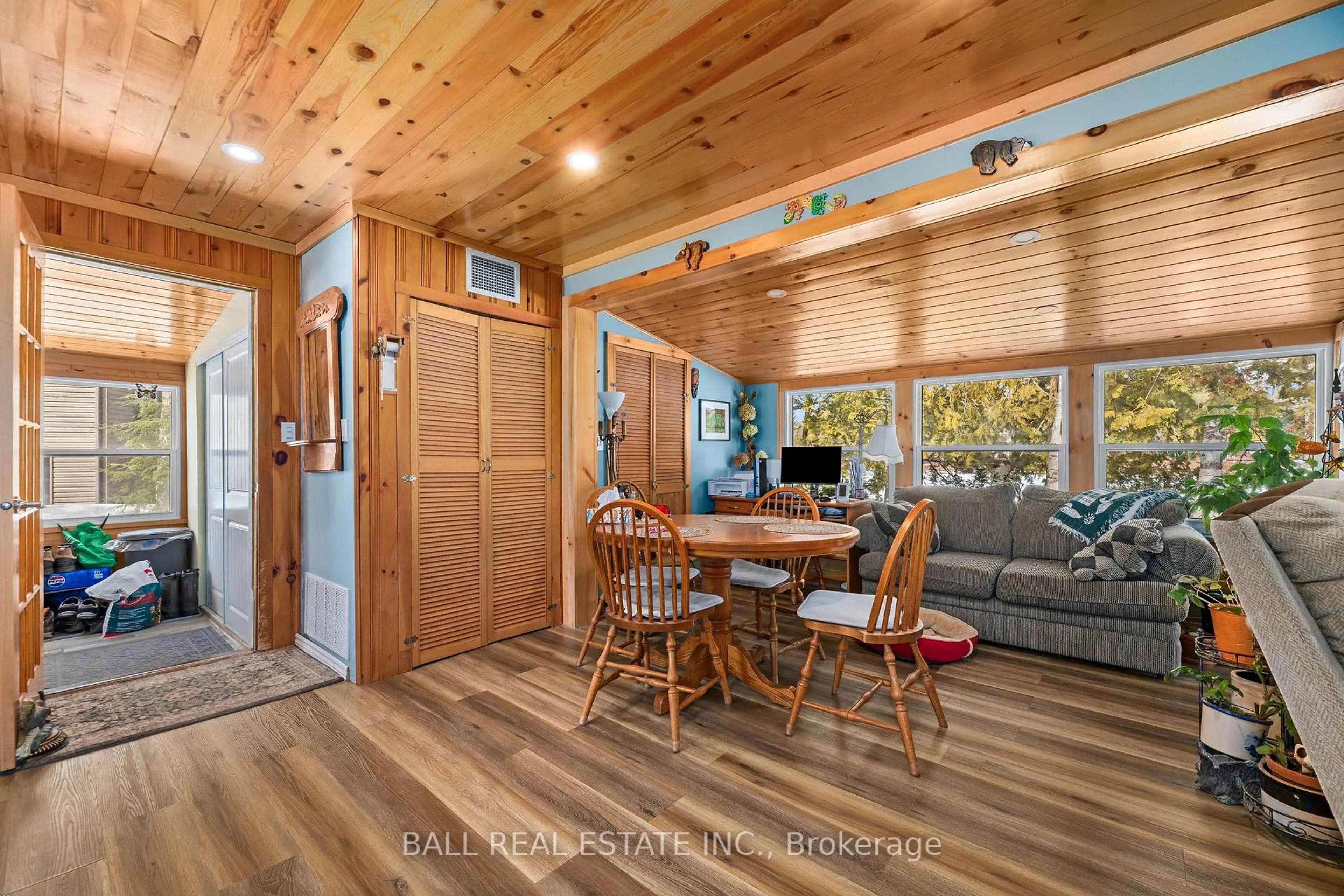 Open concept kitchen, wood/laminate floor for 1561 Crystal Lake Rd, Trent Lakes Ontario K0M 2A0