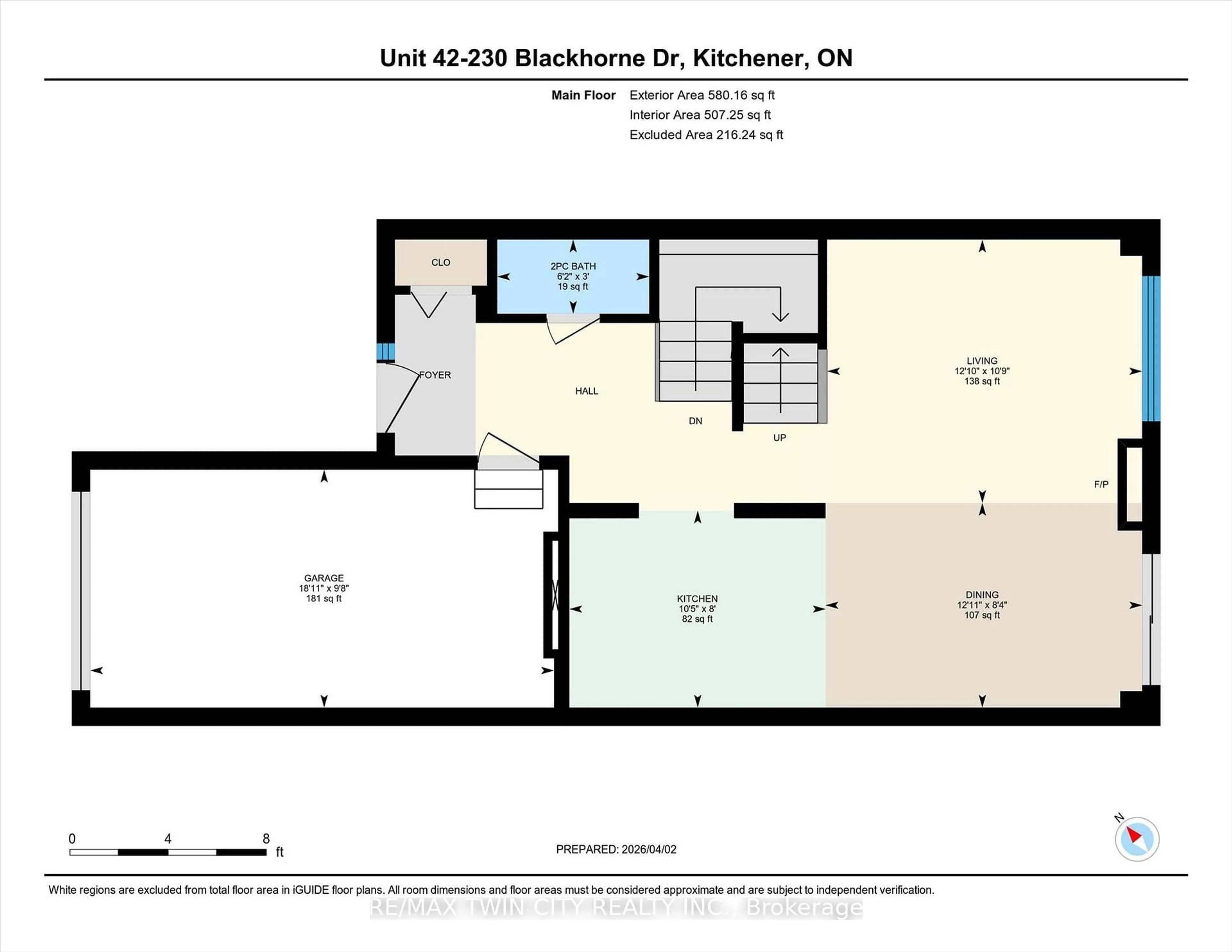 Floor plan for 230 Blackhorne Dr #42, Kitchener Ontario N2E 1Z4