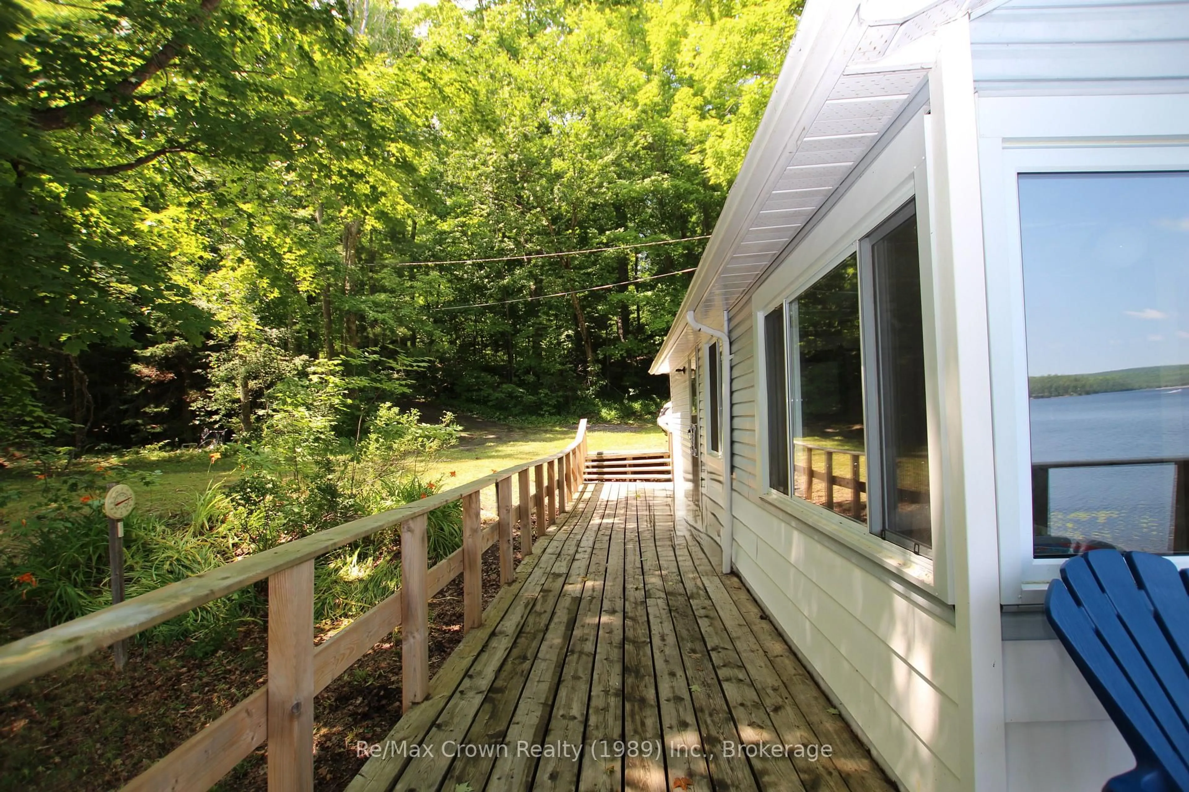 Patio, forest/trees view for 17 Riverview Lane, Parry Sound Remote Area Ontario P0H 2R0