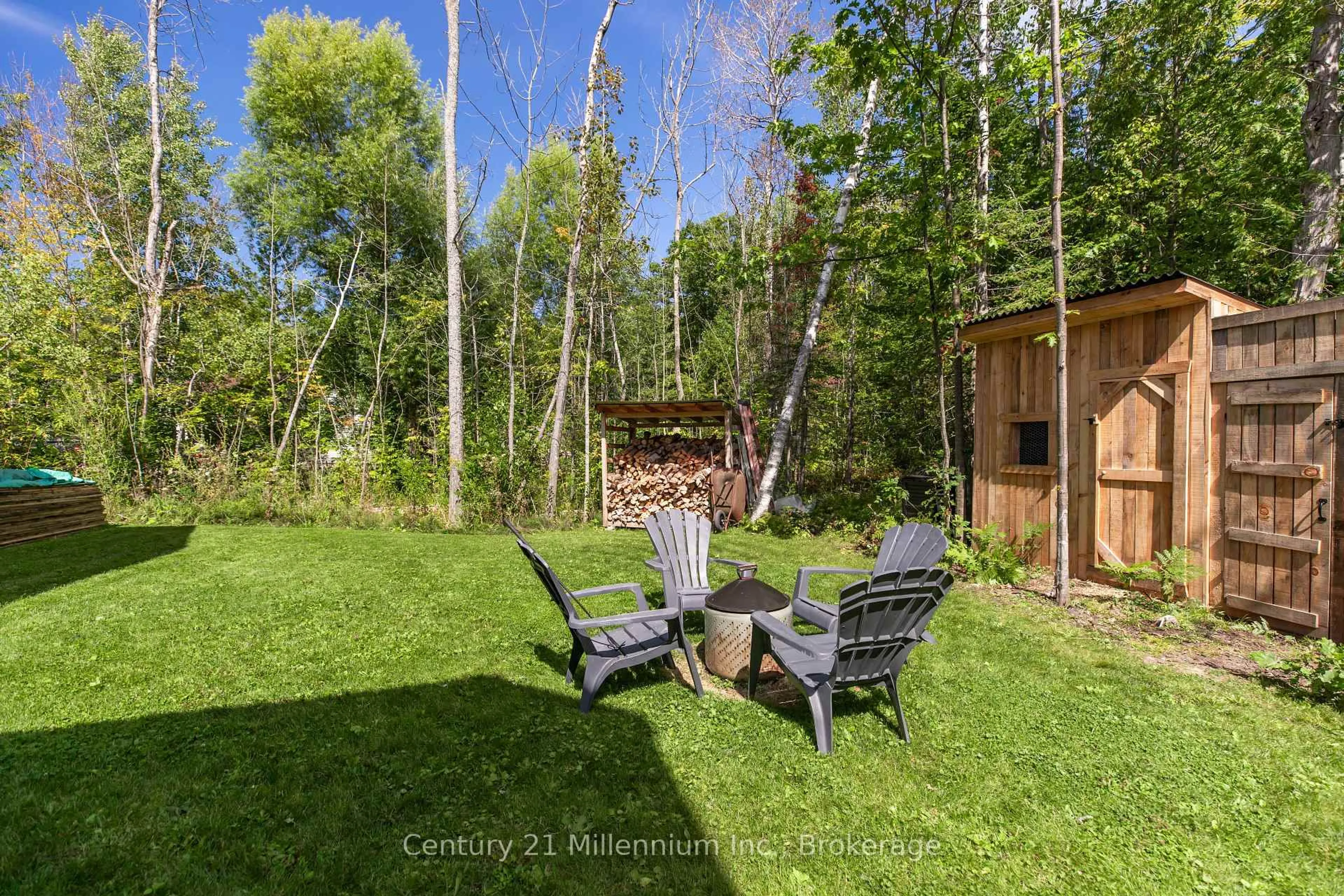 Patio, forest/trees view for 23 Hemlock Rd, South Bruce Peninsula Ontario N0H 2T0