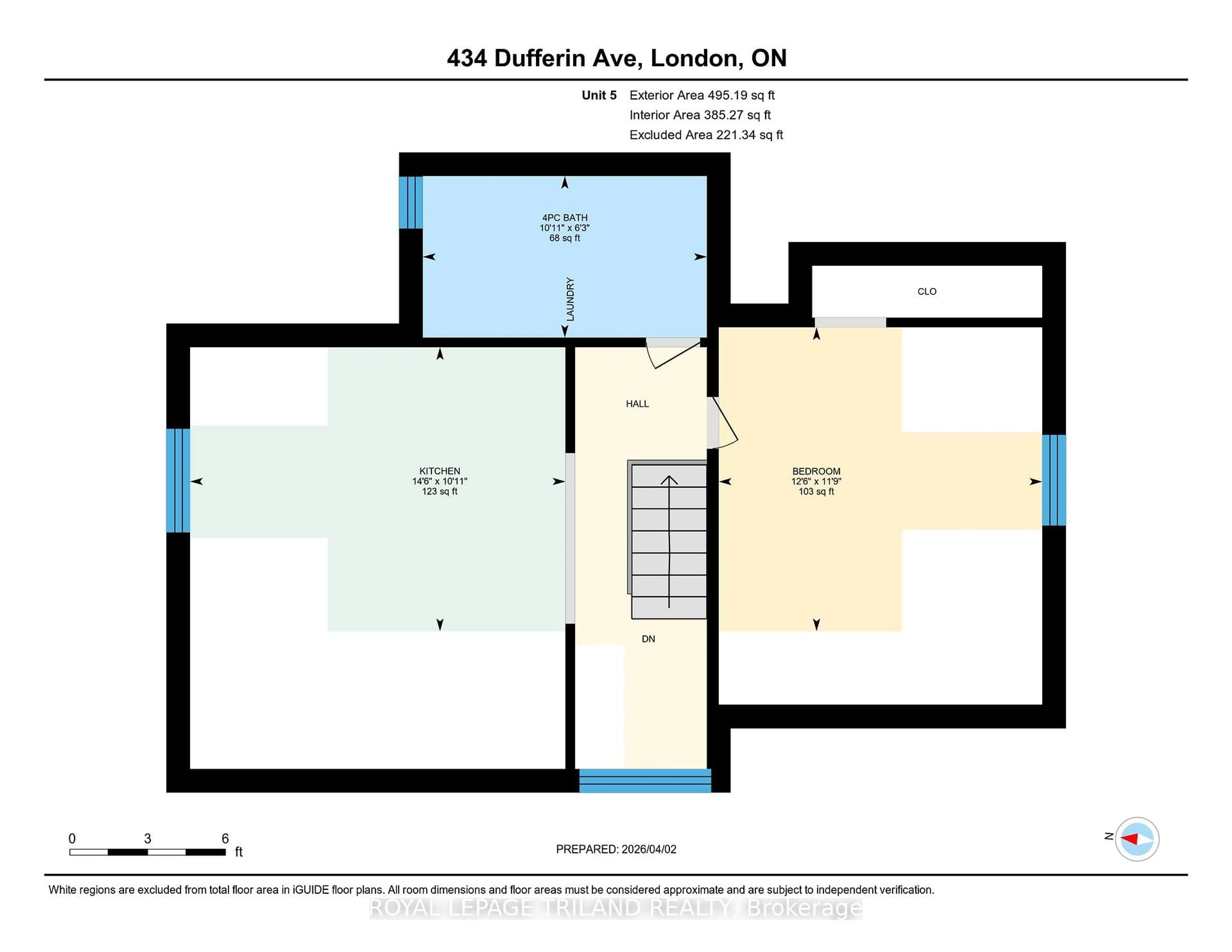 Floor plan for 434 Dufferin Ave, London East Ontario N6B 1Z6