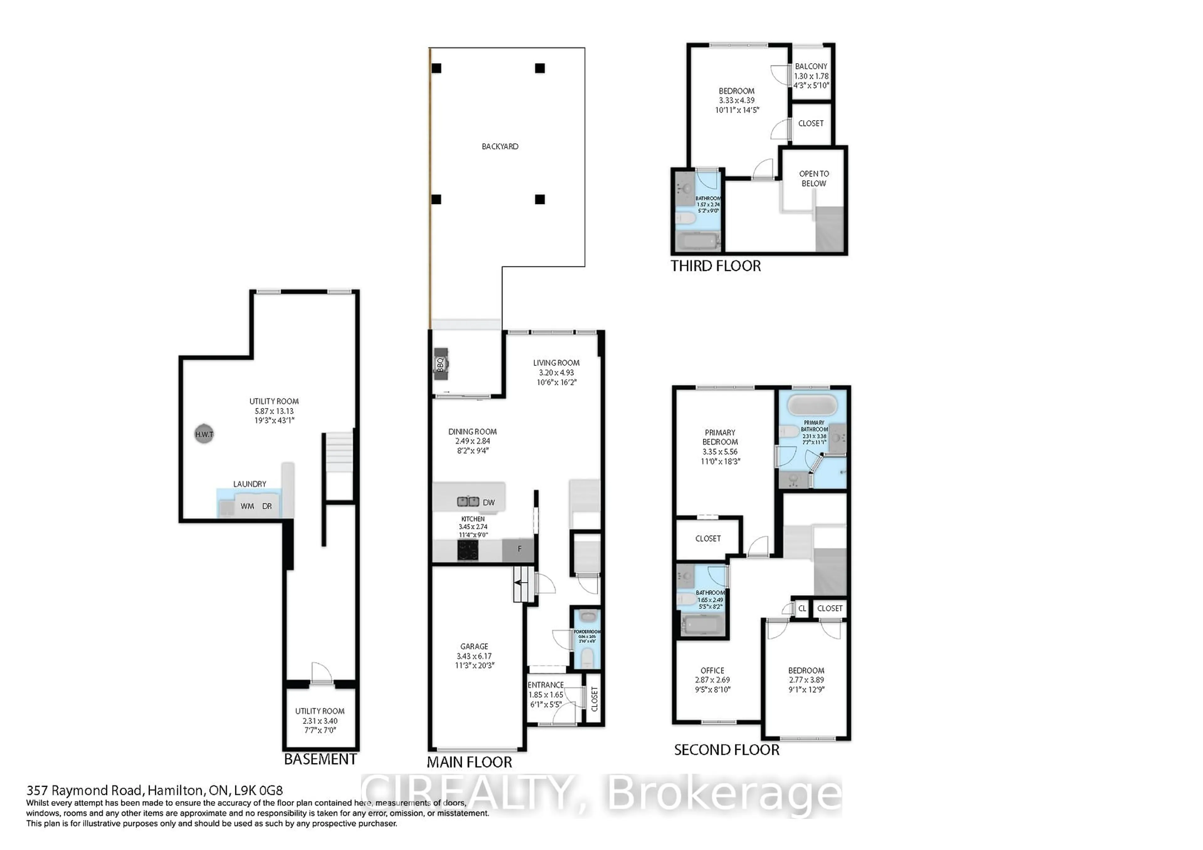 Floor plan for 357 Raymond Rd, Hamilton Ontario L9K 0J8