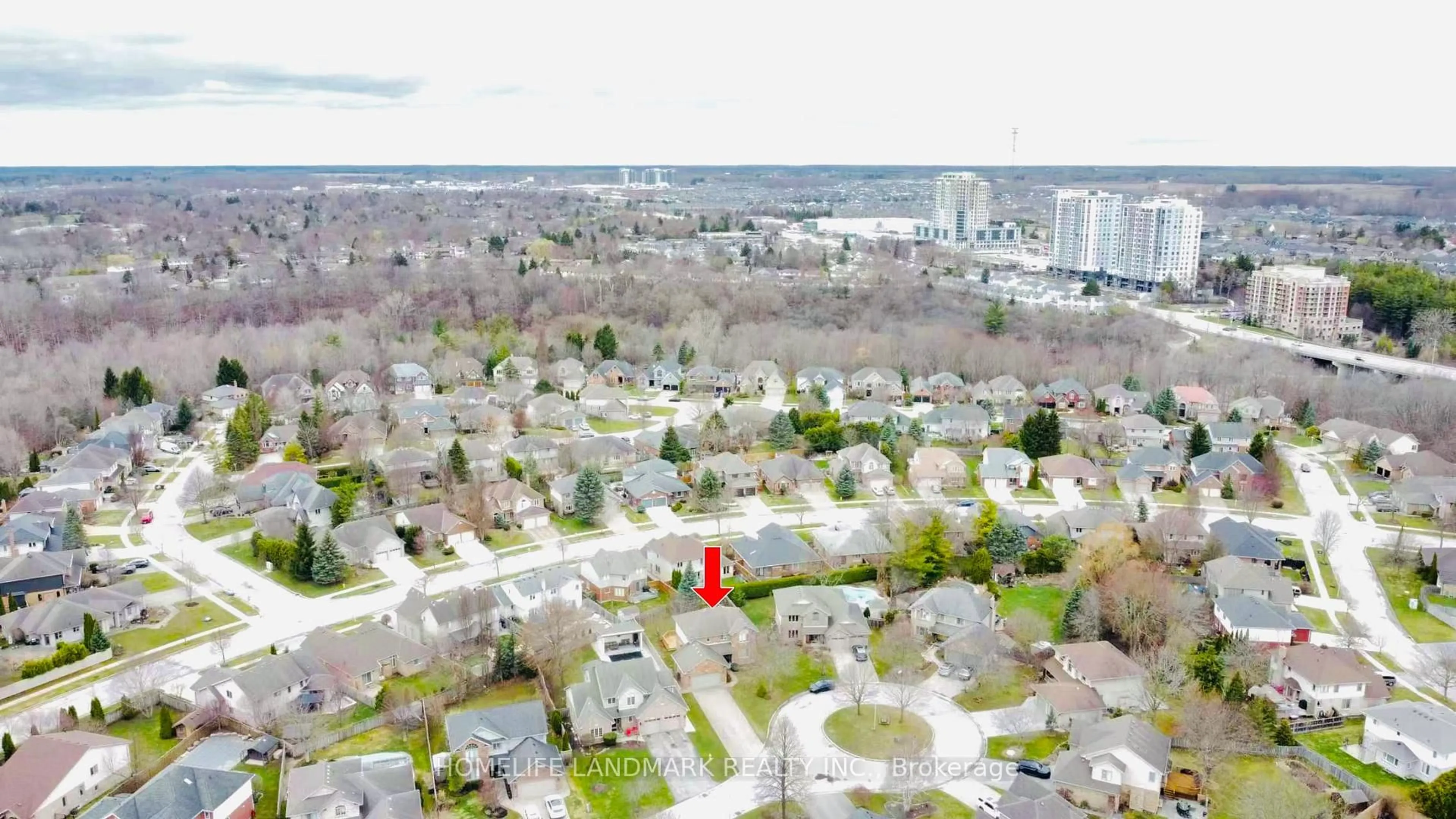 A pic from outside/outdoor area/front of a property/back of a property/a pic from drone, city buildings view from balcony for 134 Moraine Crt, London North Ontario N6G 4Z1
