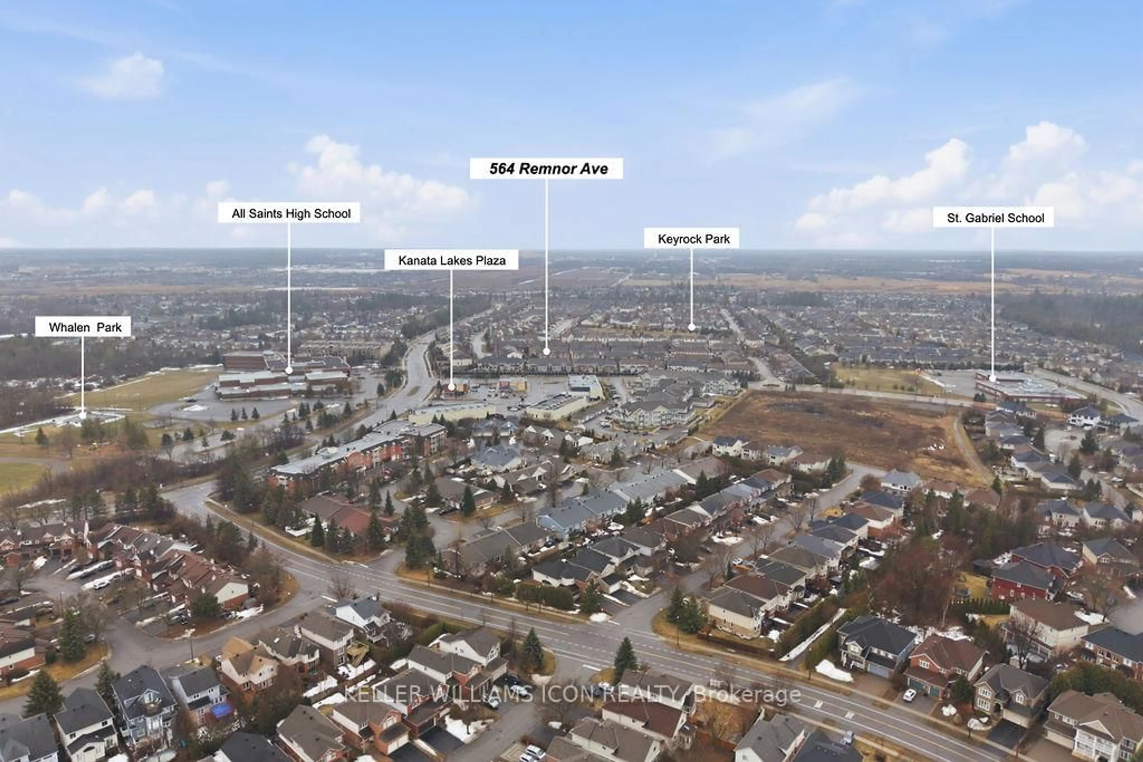 A pic from outside/outdoor area/front of a property/back of a property/a pic from drone, unknown for 564 Remnor Ave, Ottawa Ontario K2T 0A5