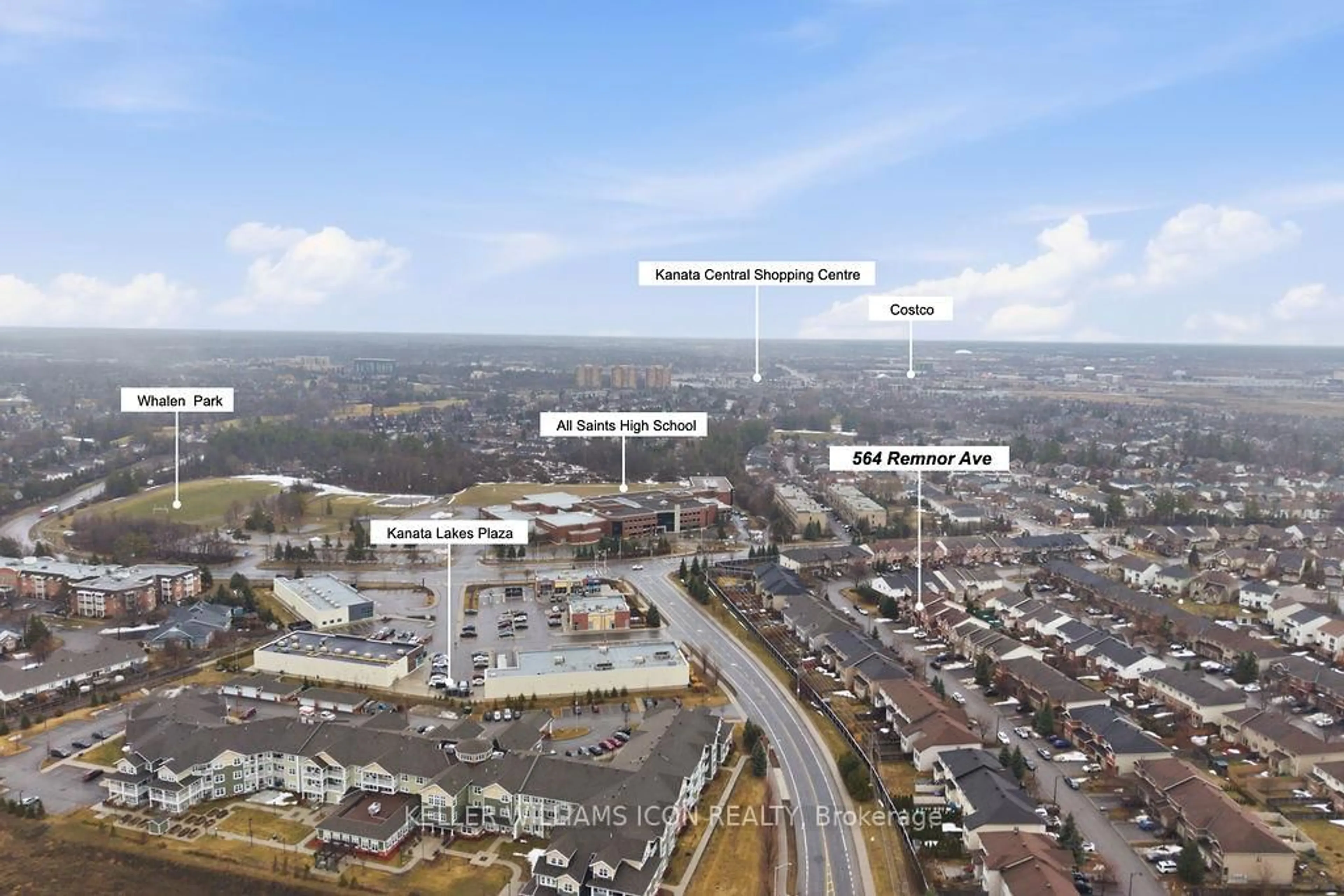 A pic from outside/outdoor area/front of a property/back of a property/a pic from drone, unknown for 564 Remnor Ave, Ottawa Ontario K2T 0A5