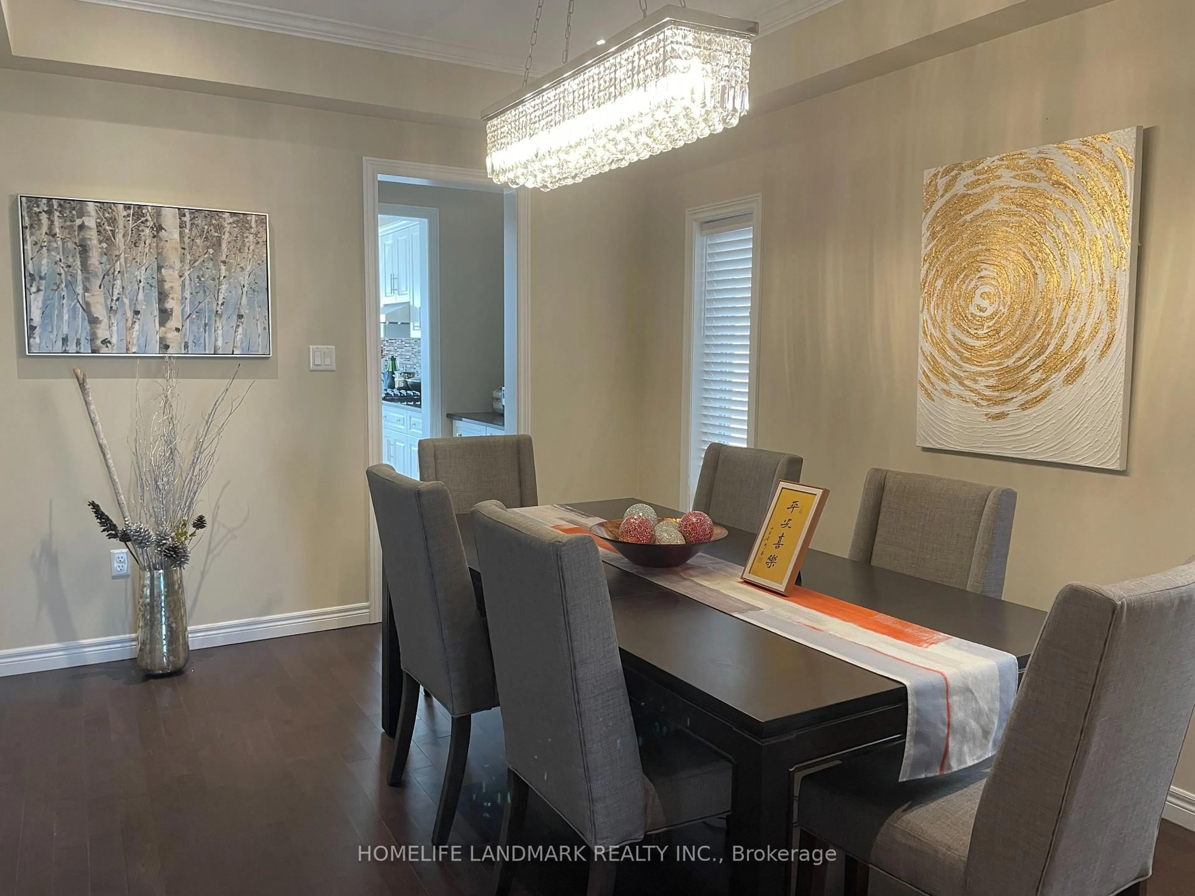 Dining room, wood/laminate floor for 94 Ambrous Cres, Guelph Ontario N1G 0E4