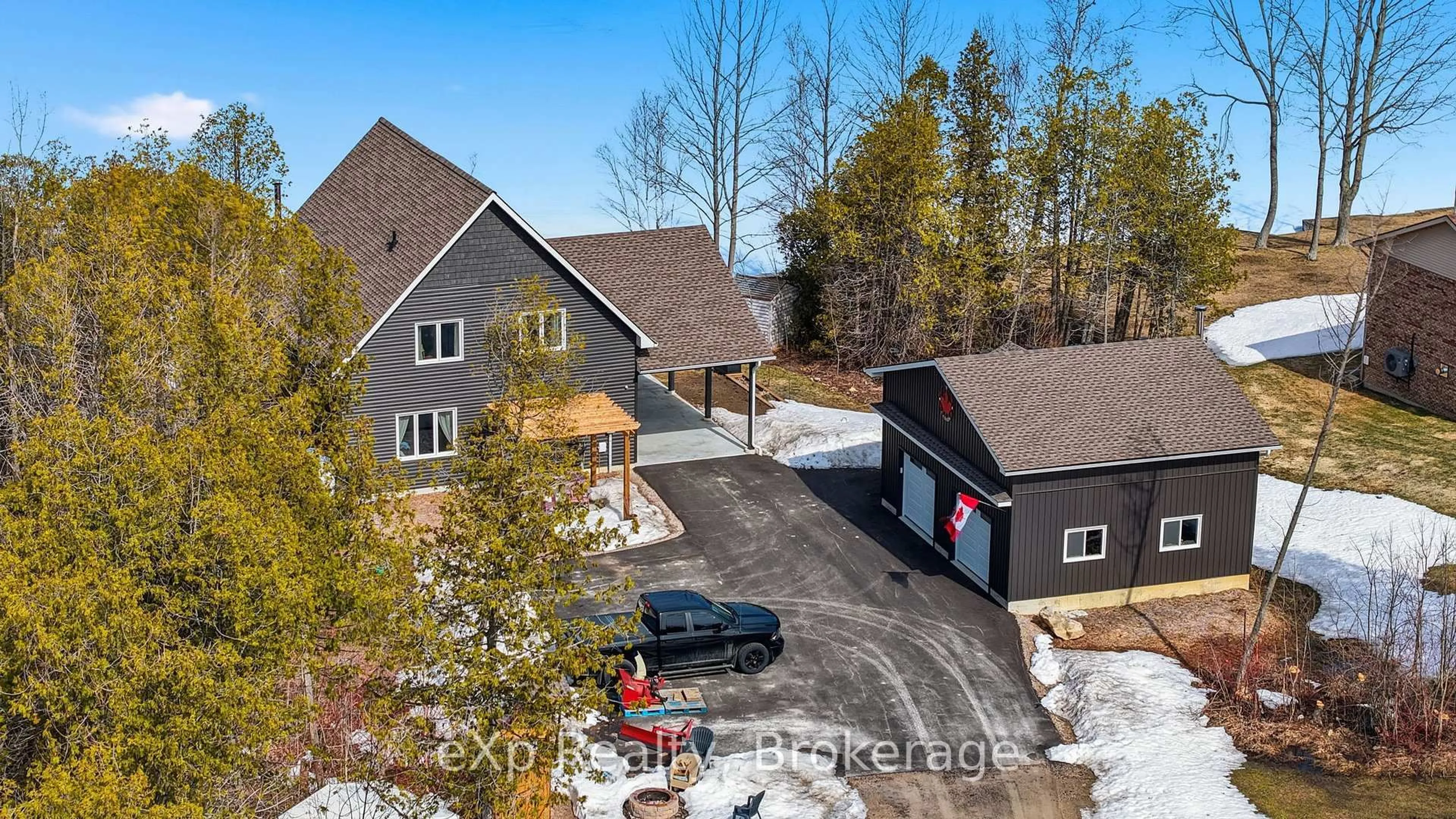 A pic from outside/outdoor area/front of a property/back of a property/a pic from drone, mountain view for 2941 Bruce Road 13 Rd, South Bruce Peninsula Ontario N0H 2T0