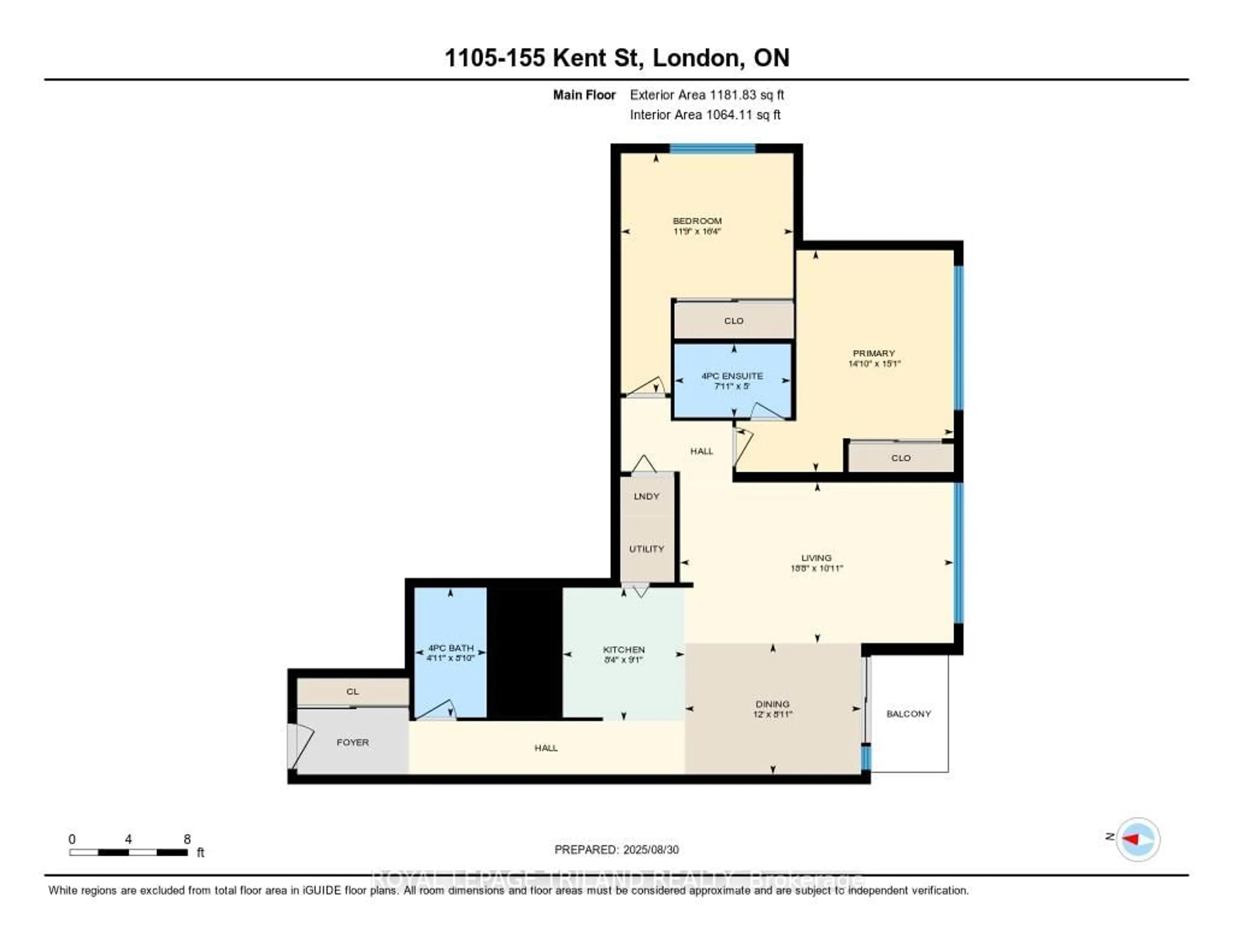 Floor plan for 155 Kent St #1105, London East Ontario N6A 5N7