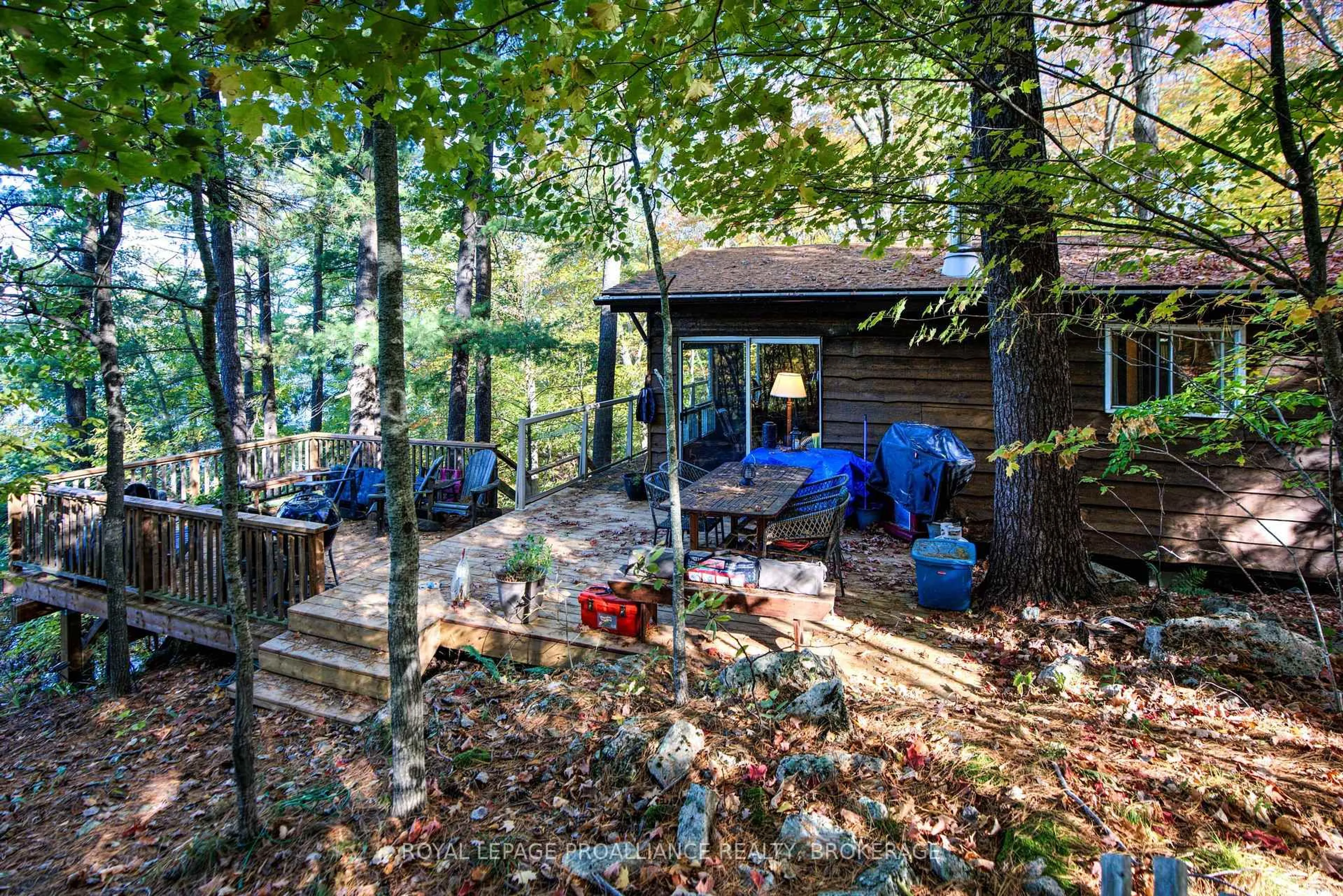 Patio, forest/trees view for 450 Brooks Point Rd, Rideau Lakes Ontario K0G 1E0