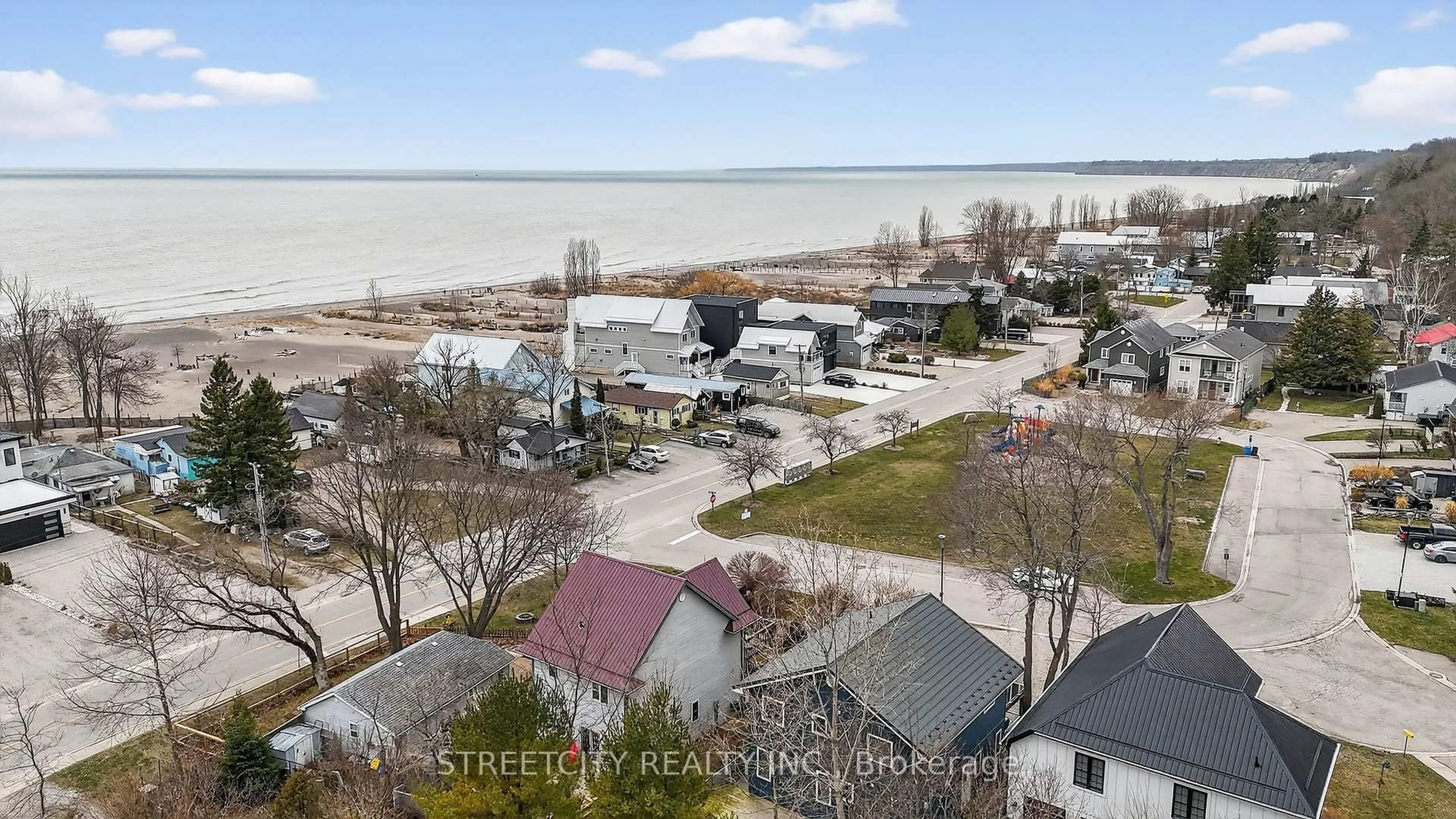 A pic from outside/outdoor area/front of a property/back of a property/a pic from drone, water/lake/river/ocean view for 387 Stanley Park Dr, Central Elgin Ontario N5L 1E6