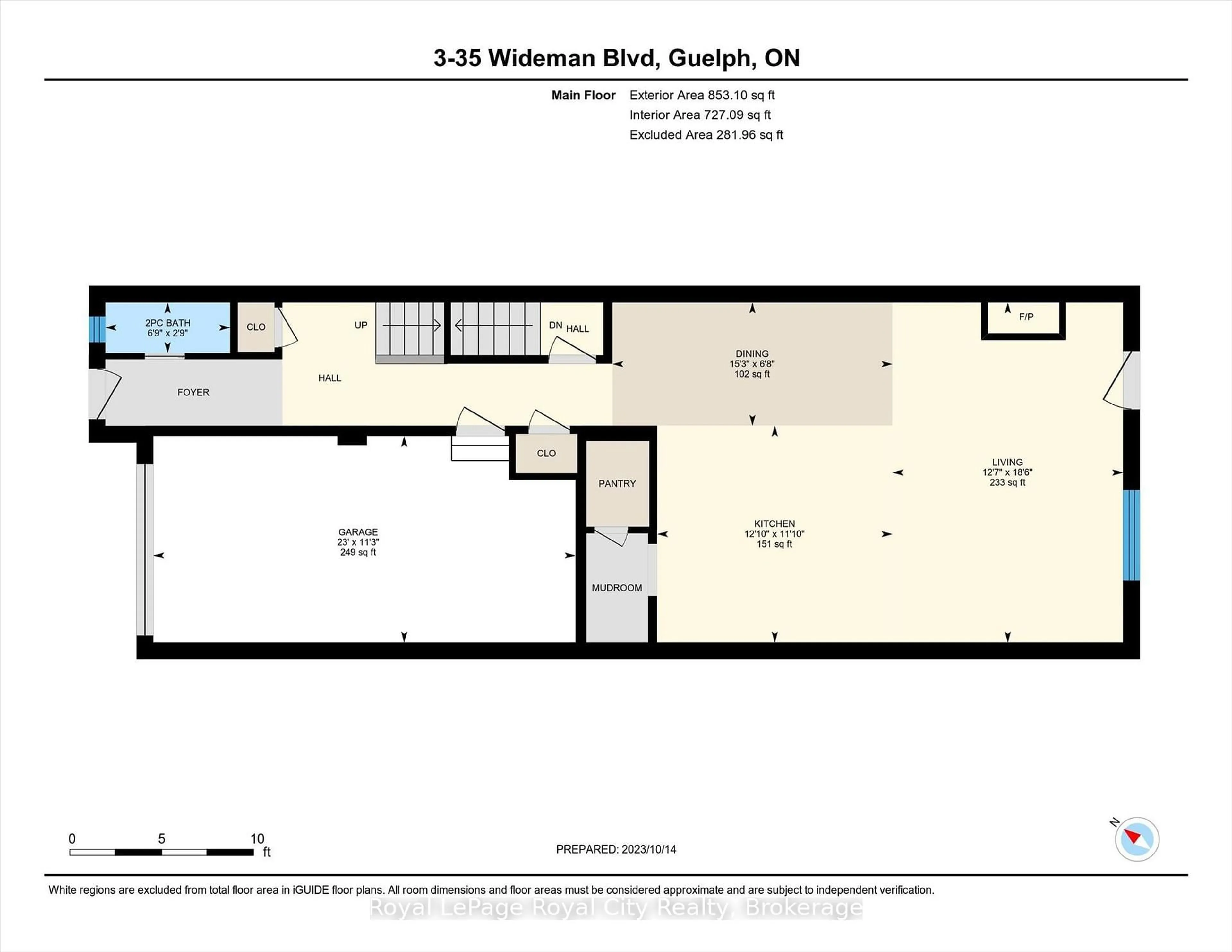 Floor plan for 35 WIDEMAN Blvd #3, Guelph Ontario N1E 0J2