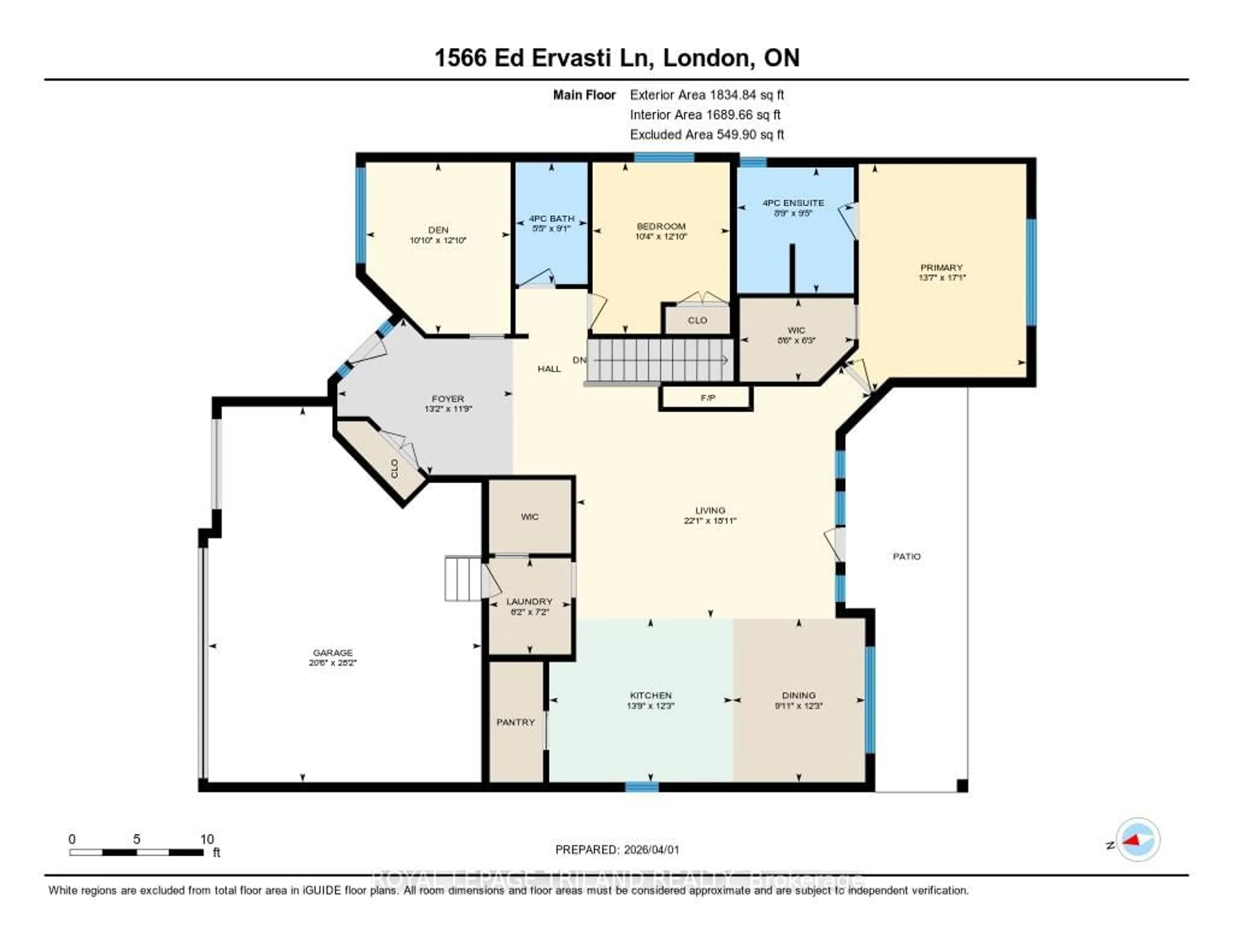 Floor plan for 1566 Ed Ervasti Lane, London South Ontario N6K 5R7
