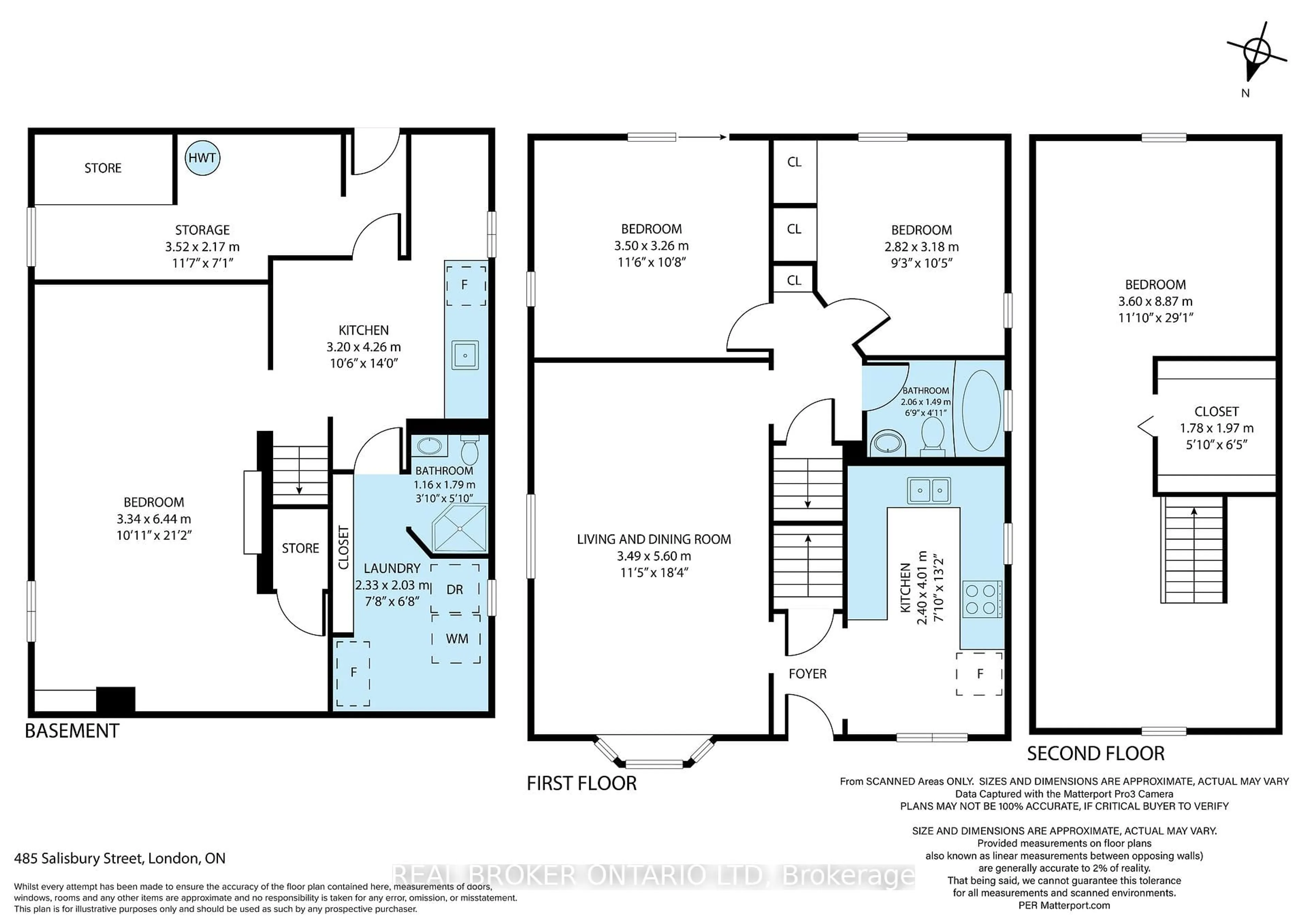 Floor plan for 485 Salisbury St, London East Ontario N5Y 3B4