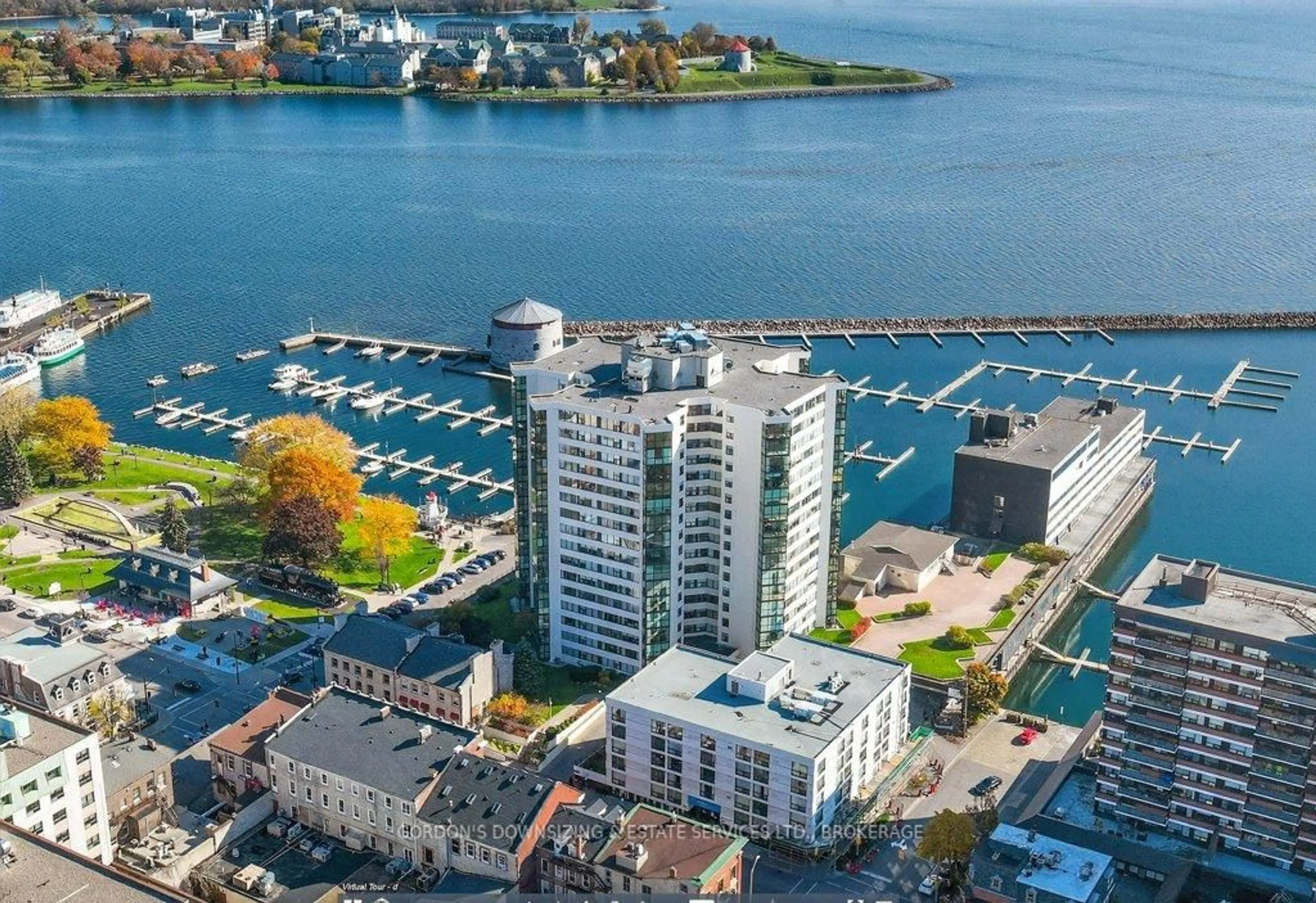 A pic from outside/outdoor area/front of a property/back of a property/a pic from drone, water/lake/river/ocean view for 185 Ontario St #407, Kingston Ontario K7L 2Y7