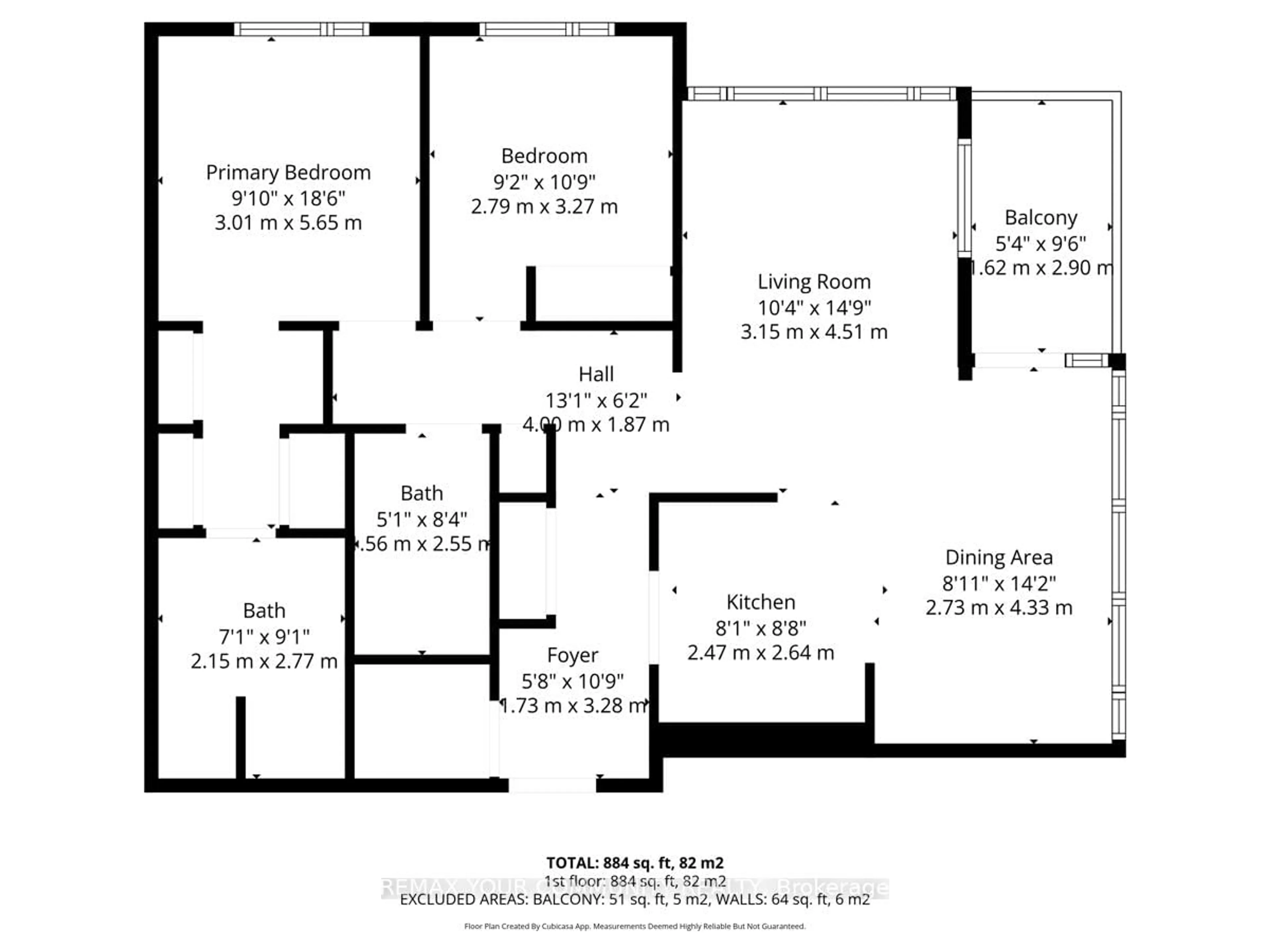 Floor plan for 100 Roger Guindon Ave #802, Ottawa Ontario K1G 3Z7