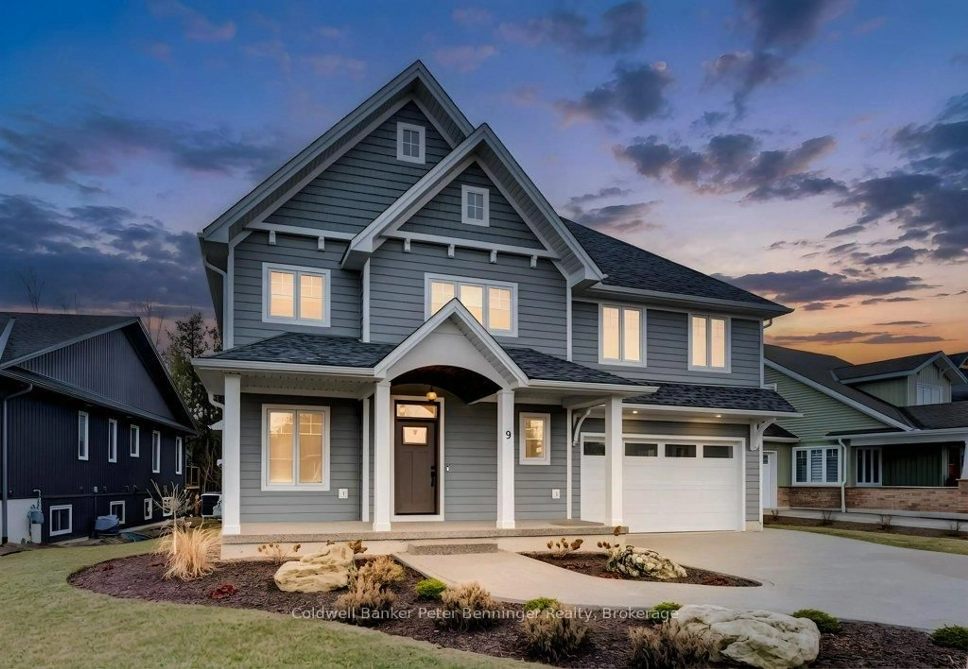 Home with vinyl exterior material, street for 9 Marshall Pl, Saugeen Shores Ontario N0H 2L0