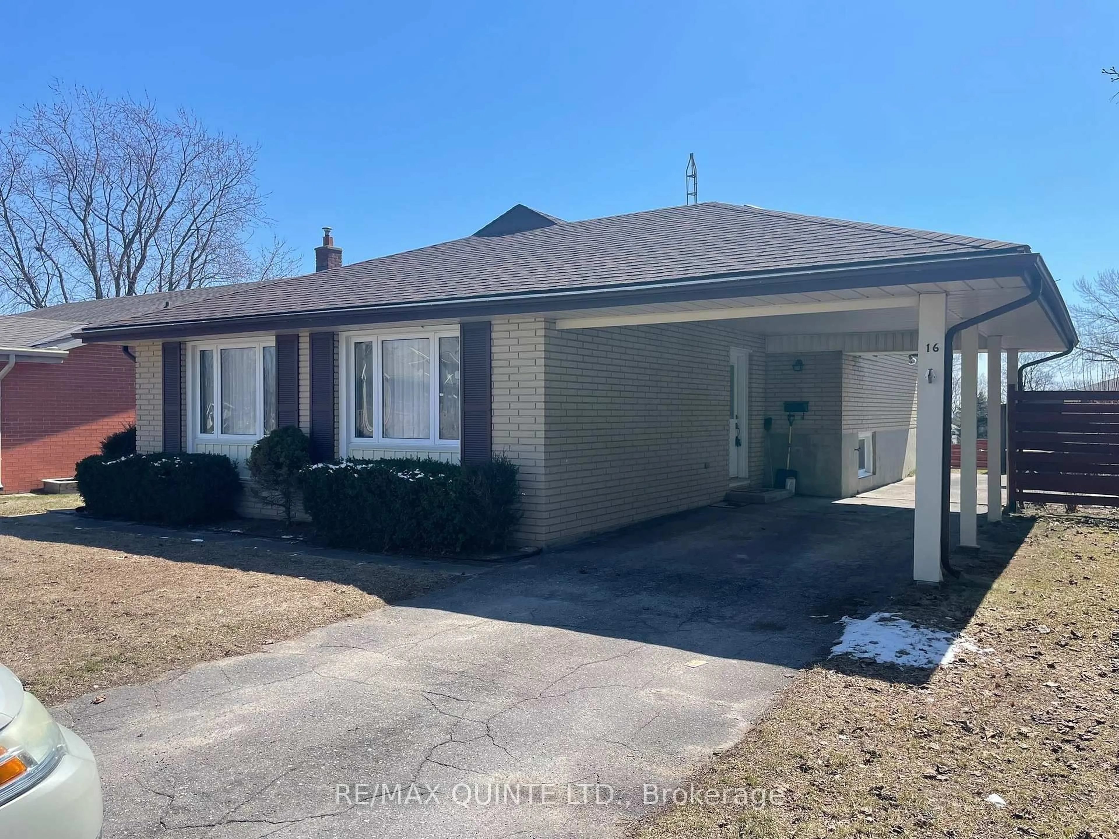 Home with vinyl exterior material, street for 16 Belvedere Rd, Quinte West Ontario K8V 4A7