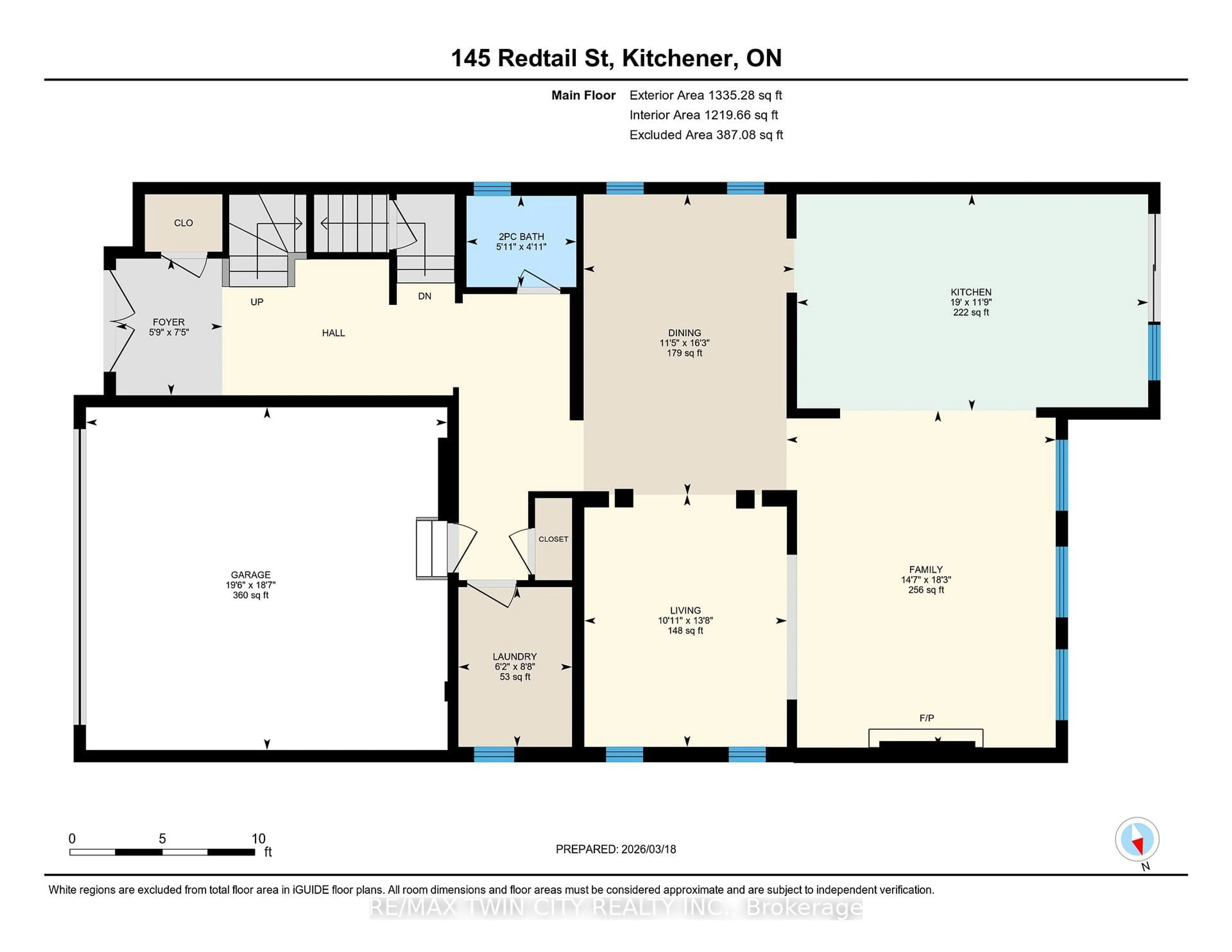 Floor plan for 145 Redtail St, Kitchener Ontario N2K 4J5