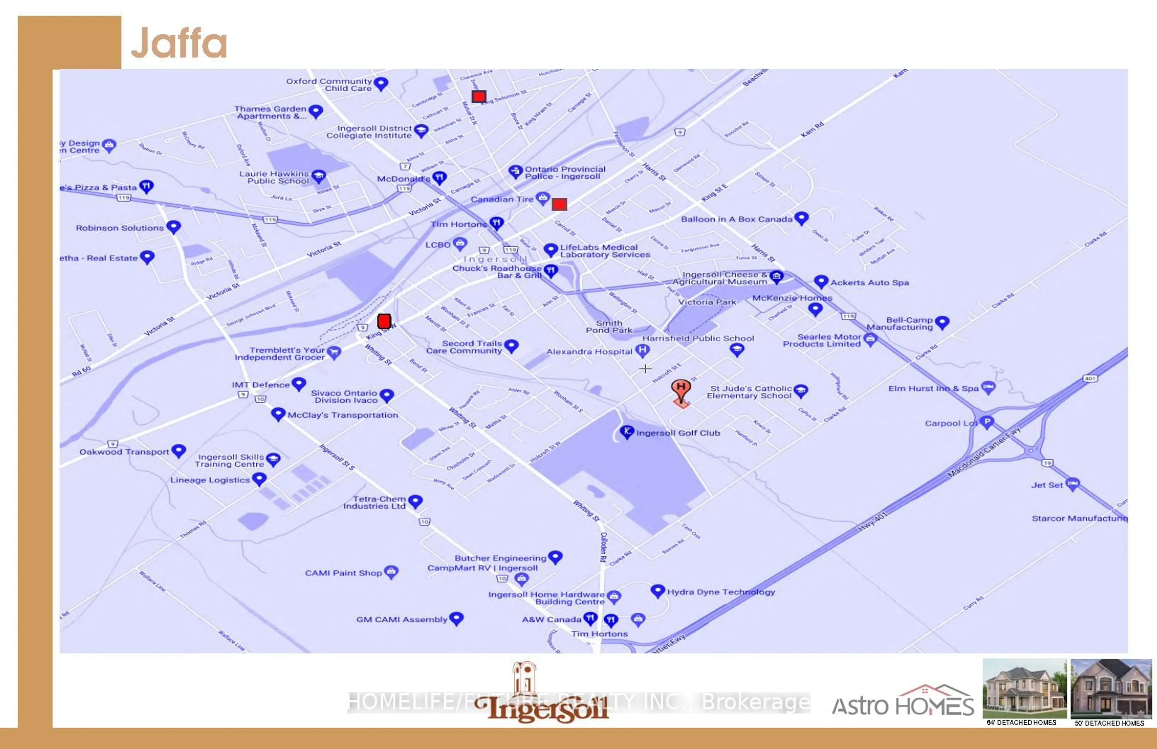 Picture of a map for 155 King St, Ingersoll Ontario N5C 1G8