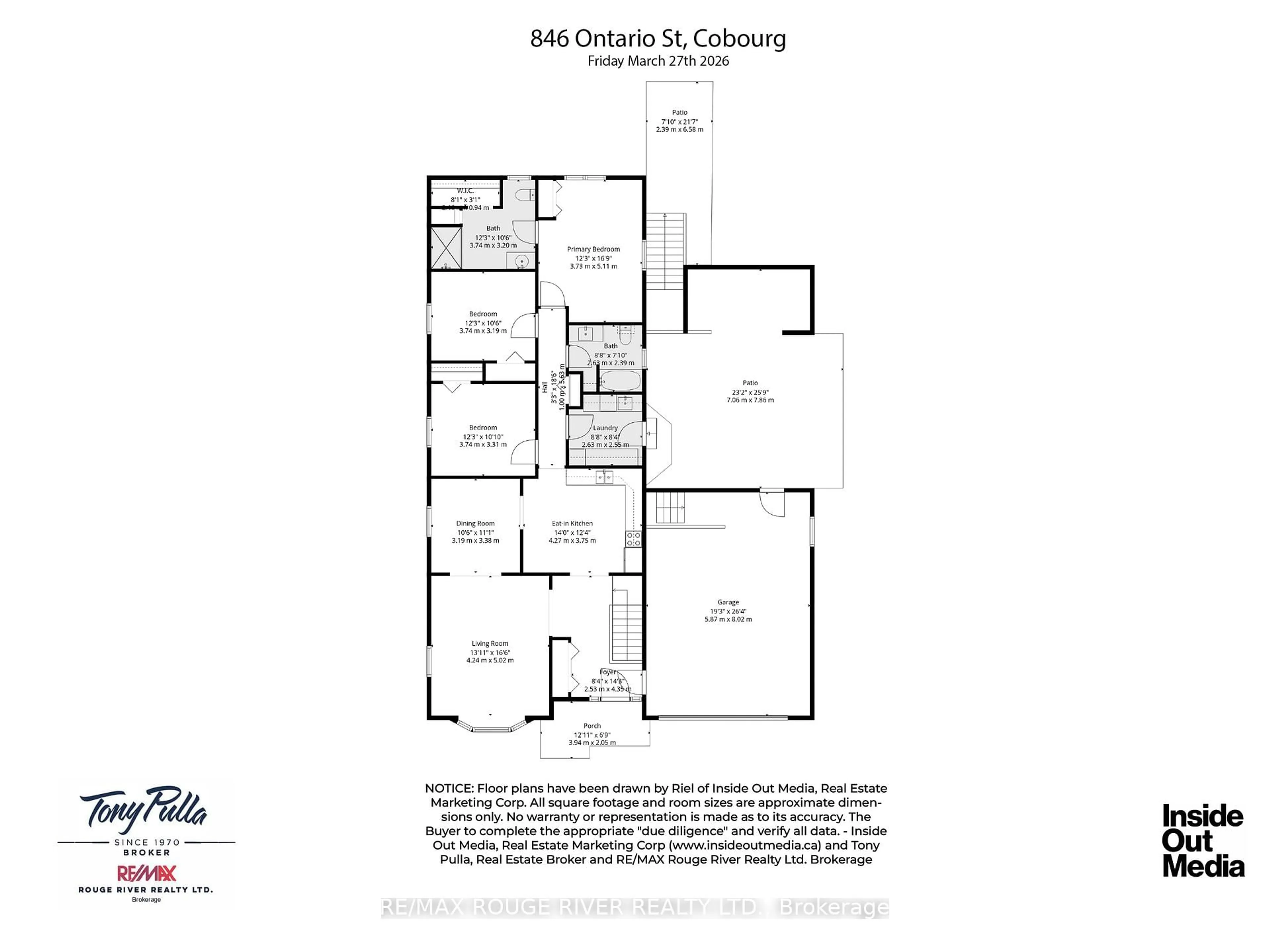 Floor plan for 846 Ontario St, Cobourg Ontario K9A 3C5